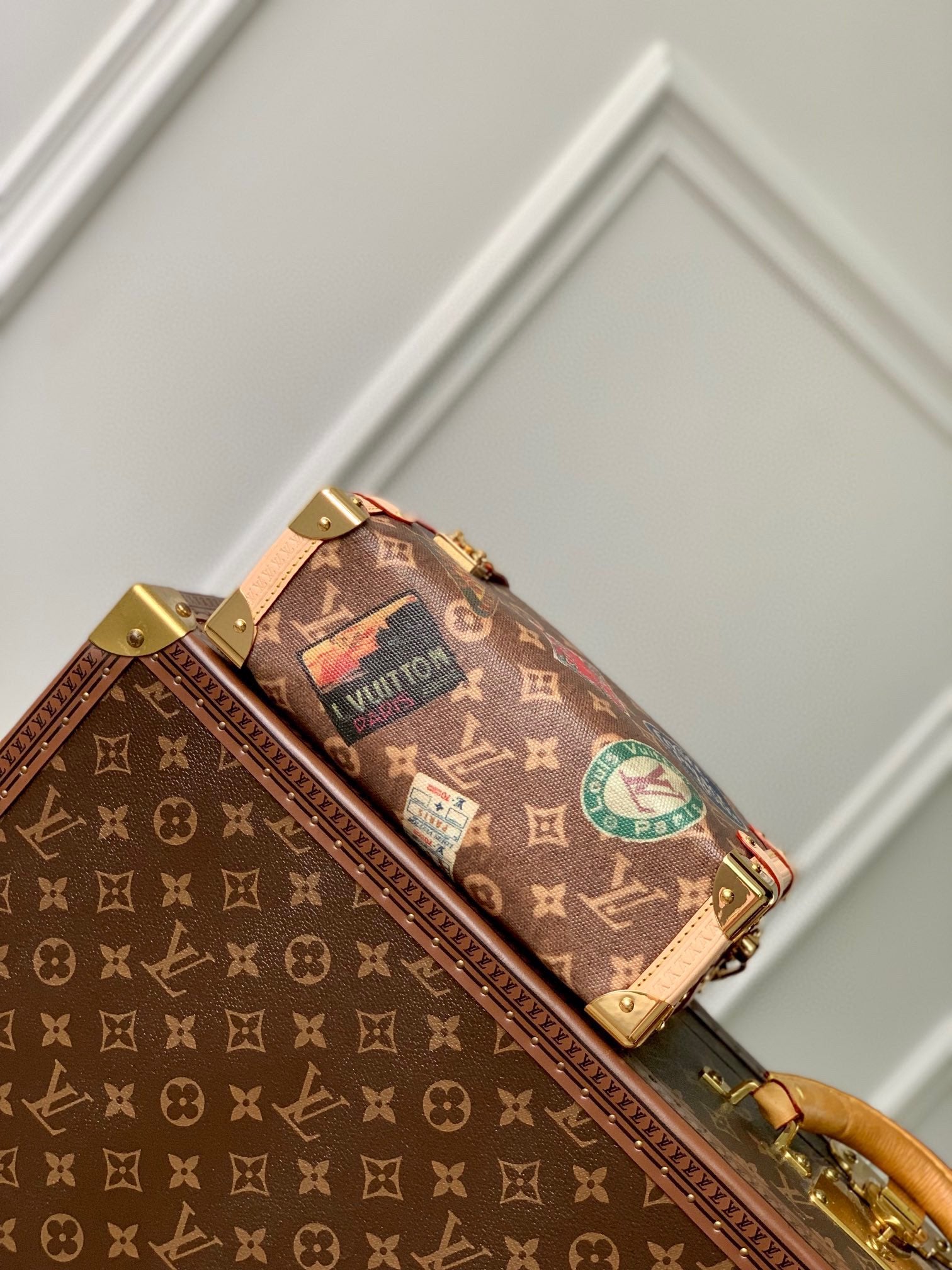 Louis Vuitton Monogram Petite Malle World Tour Edition Handbag