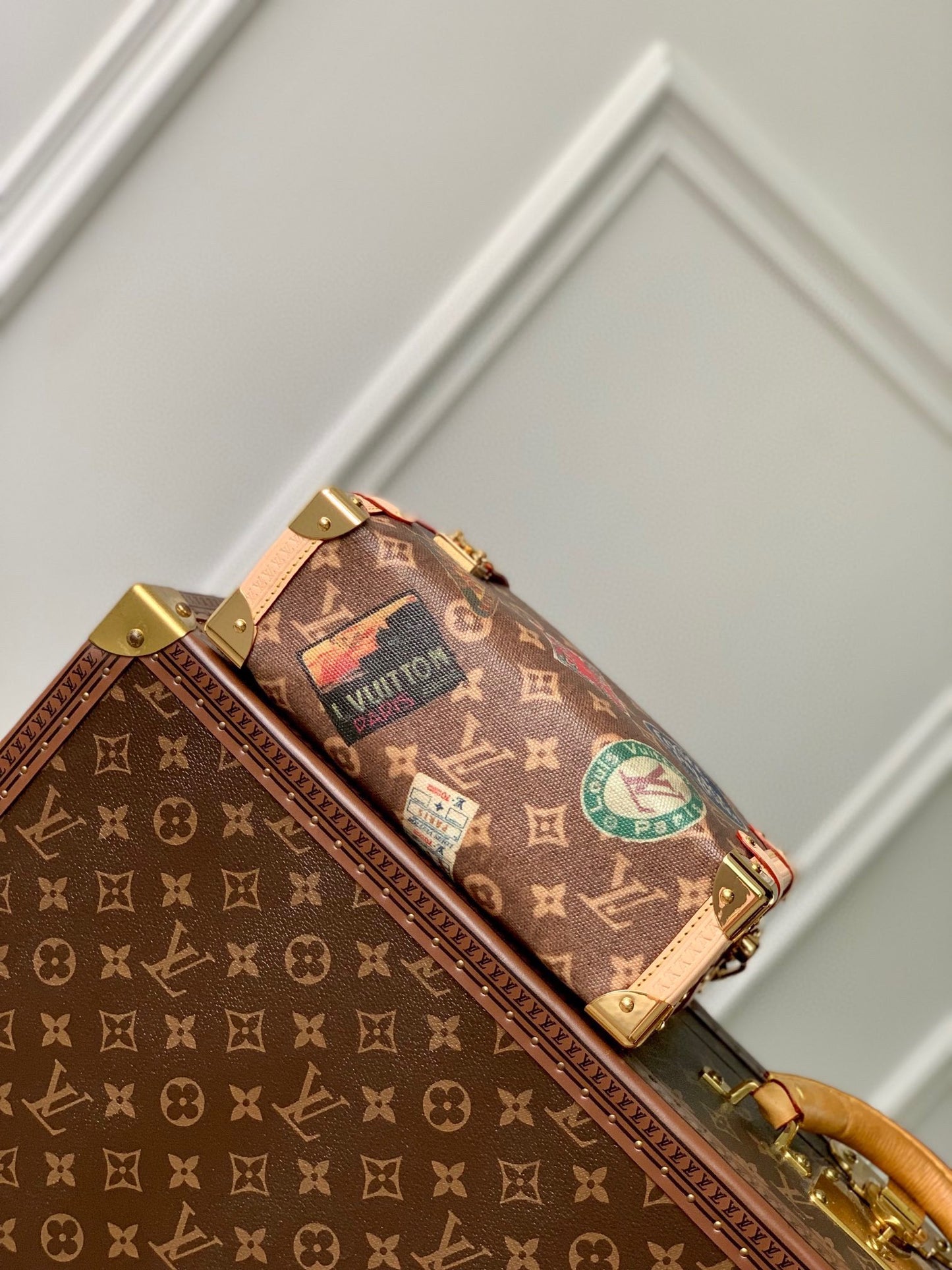 Louis Vuitton Monogram Petite Malle World Tour Edition Handbag