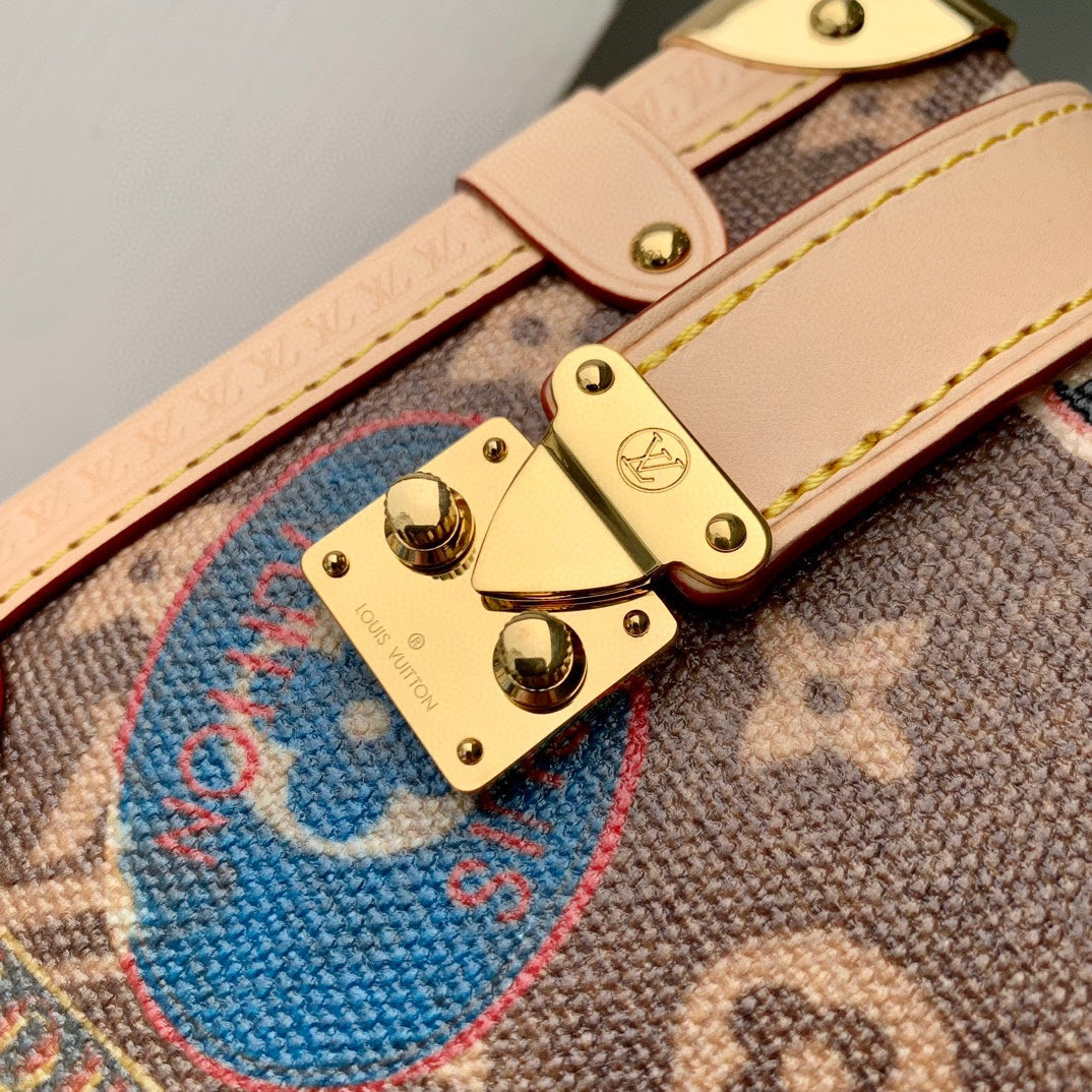 Louis Vuitton Monogram Petite Malle World Tour Edition Handbag