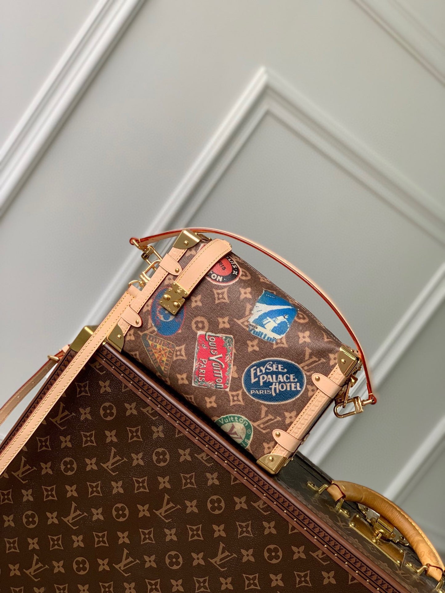 Louis Vuitton Monogram Petite Malle World Tour Edition Handbag