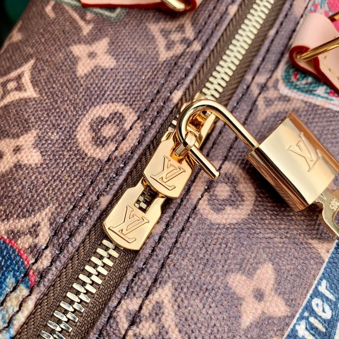 Louis Vuitton Monogram Speedy Bandouliere World Tour Patches Limited Edition Handbag