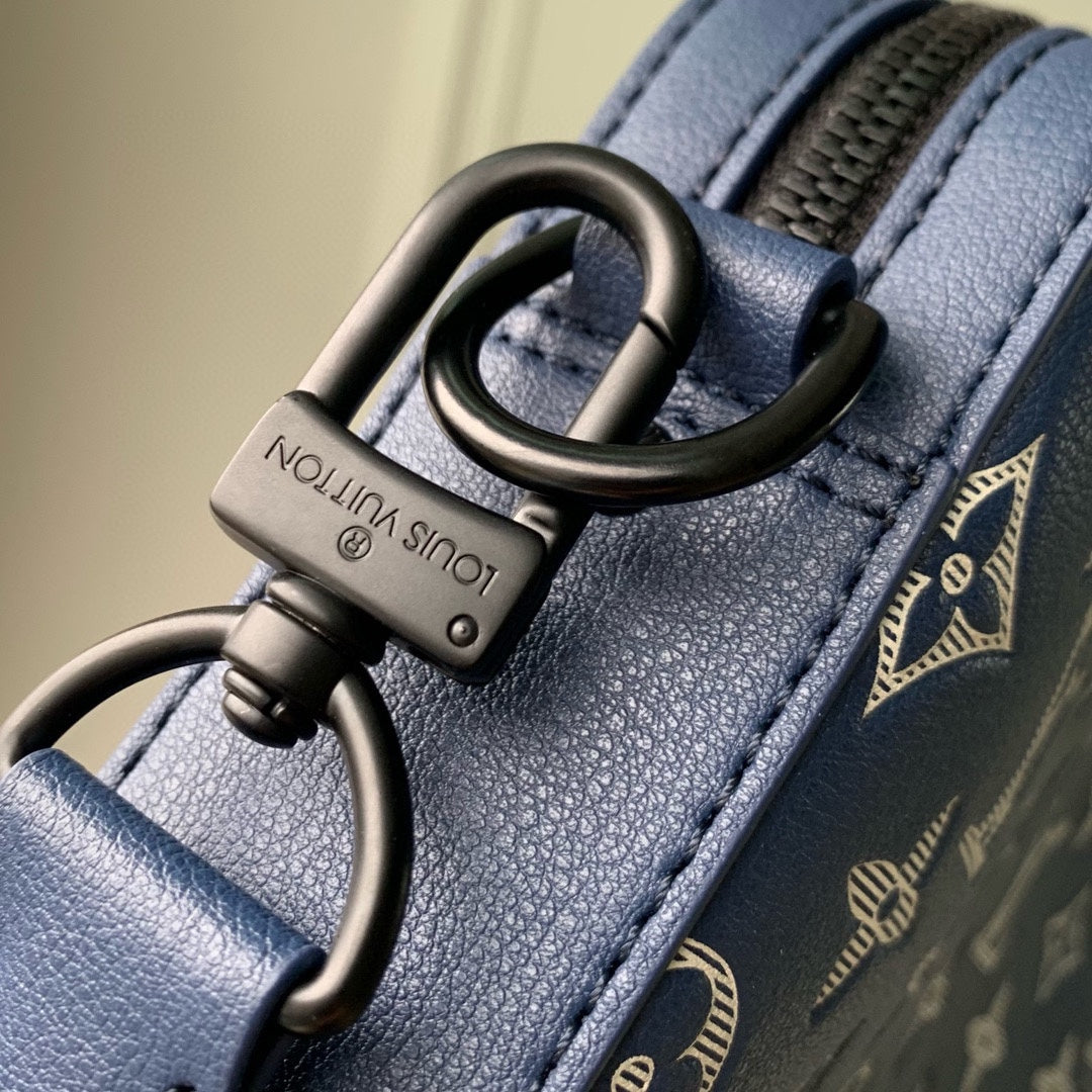 Blue Monogram Multi-Pochette Accessories Crossbody Bag with Detachable Pouches
