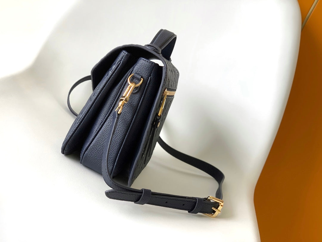 Louis Vuitton Pochette Métis Monogram Empreinte Leather Crossbody Bag - Navy Blue