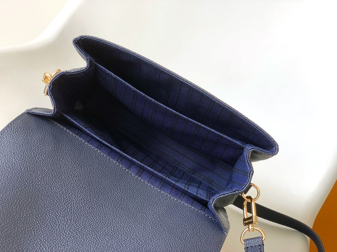 Louis Vuitton Pochette Métis Monogram Empreinte Leather Crossbody Bag - Navy Blue