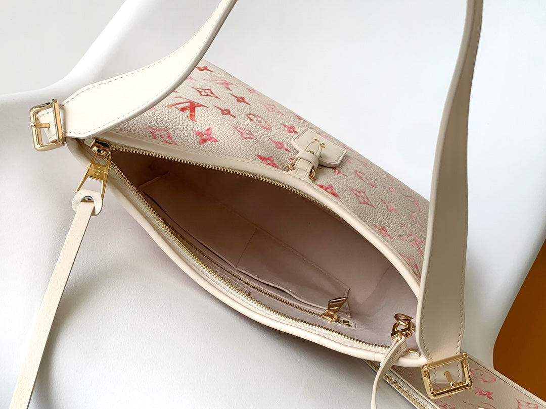 Louis Vuitton Carryall MM Monogram Mahina Leather Handbag - Pink/Peach Gradient