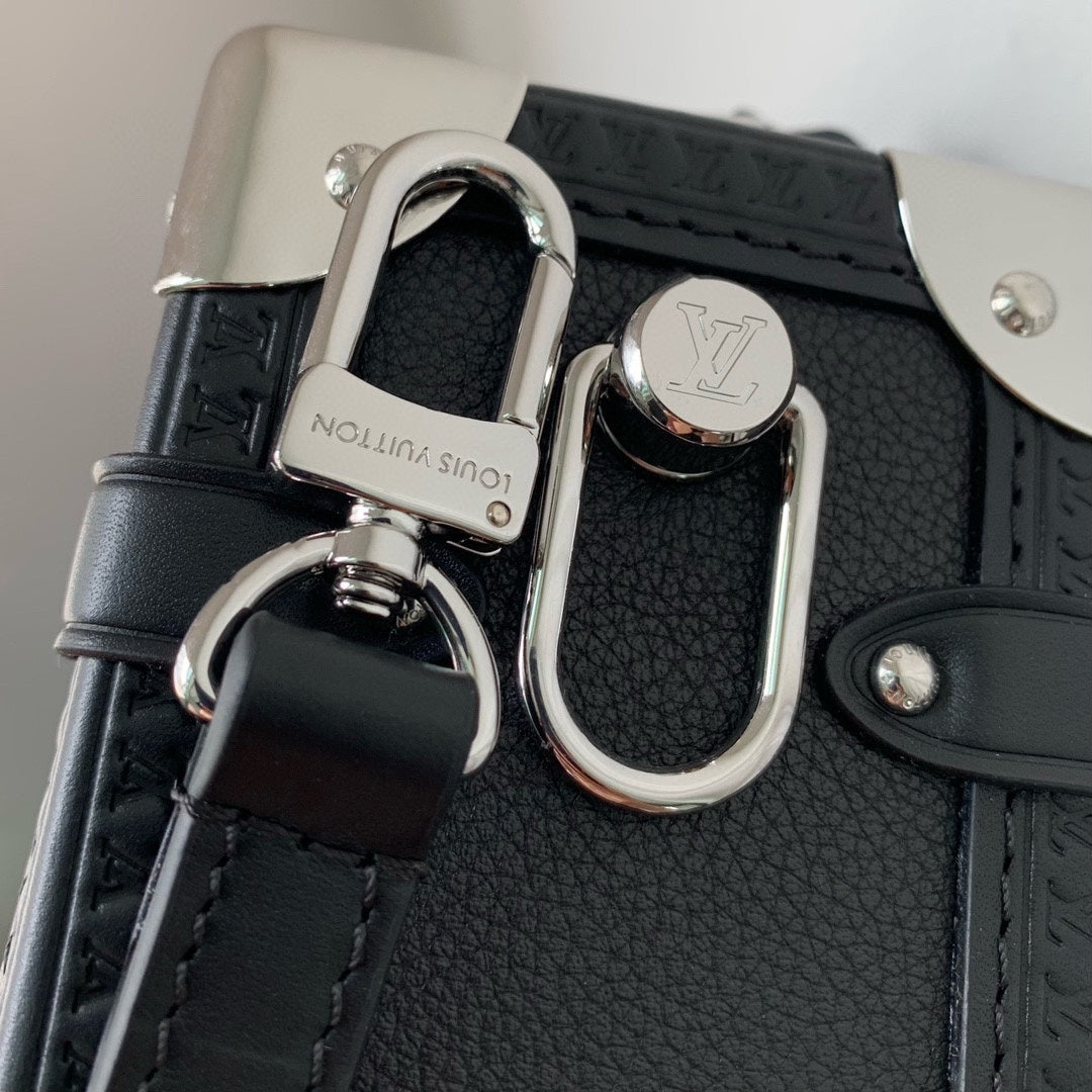 Louis Vuitton Side Trunk PM - Black Grained Leather Handbag