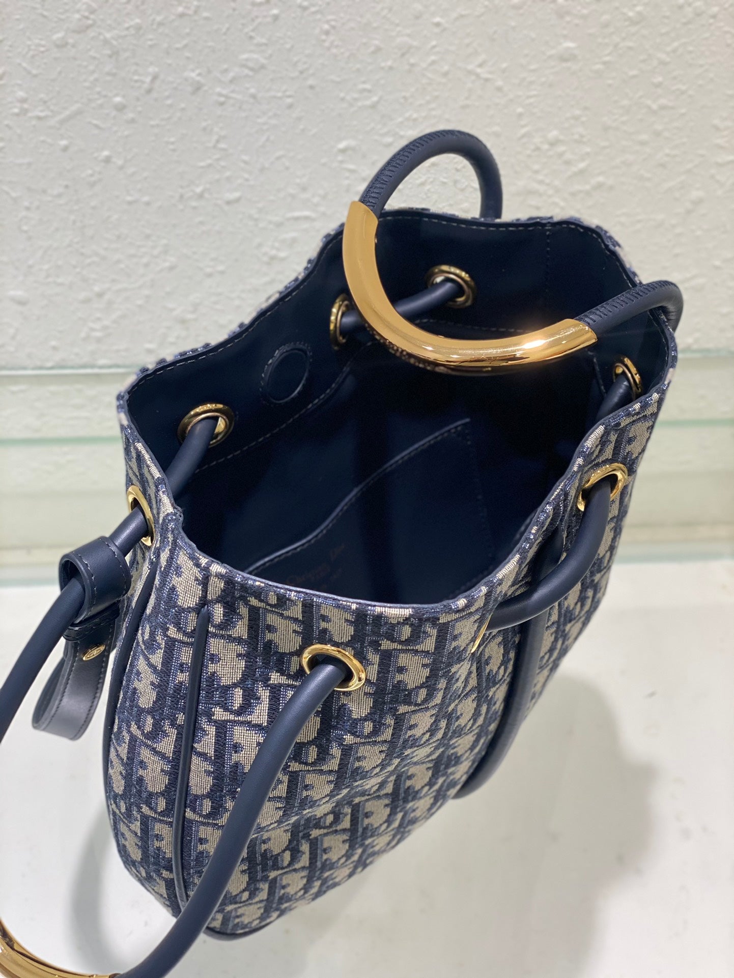Dior C'est Dior Bucket Bag - Blue Oblique Jacquard with CD Signature Handles