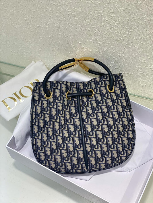 Dior C'est Dior Bucket Bag - Blue Oblique Jacquard with CD Signature Handles