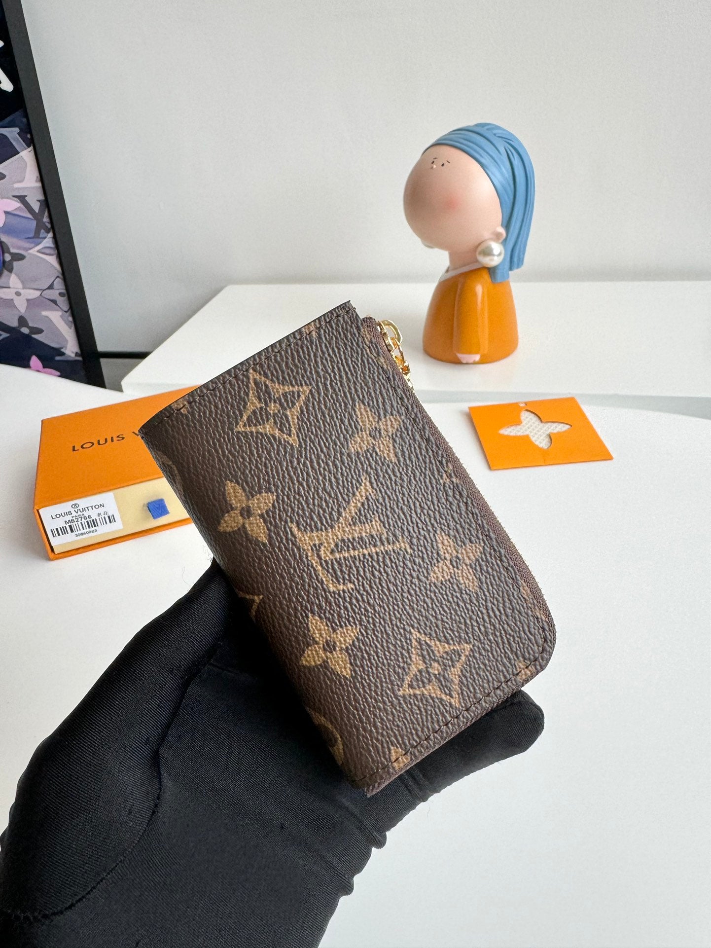 Louis Vuitton Monogram Key Pouch - Brown Coated Canvas Zippered Wallet
