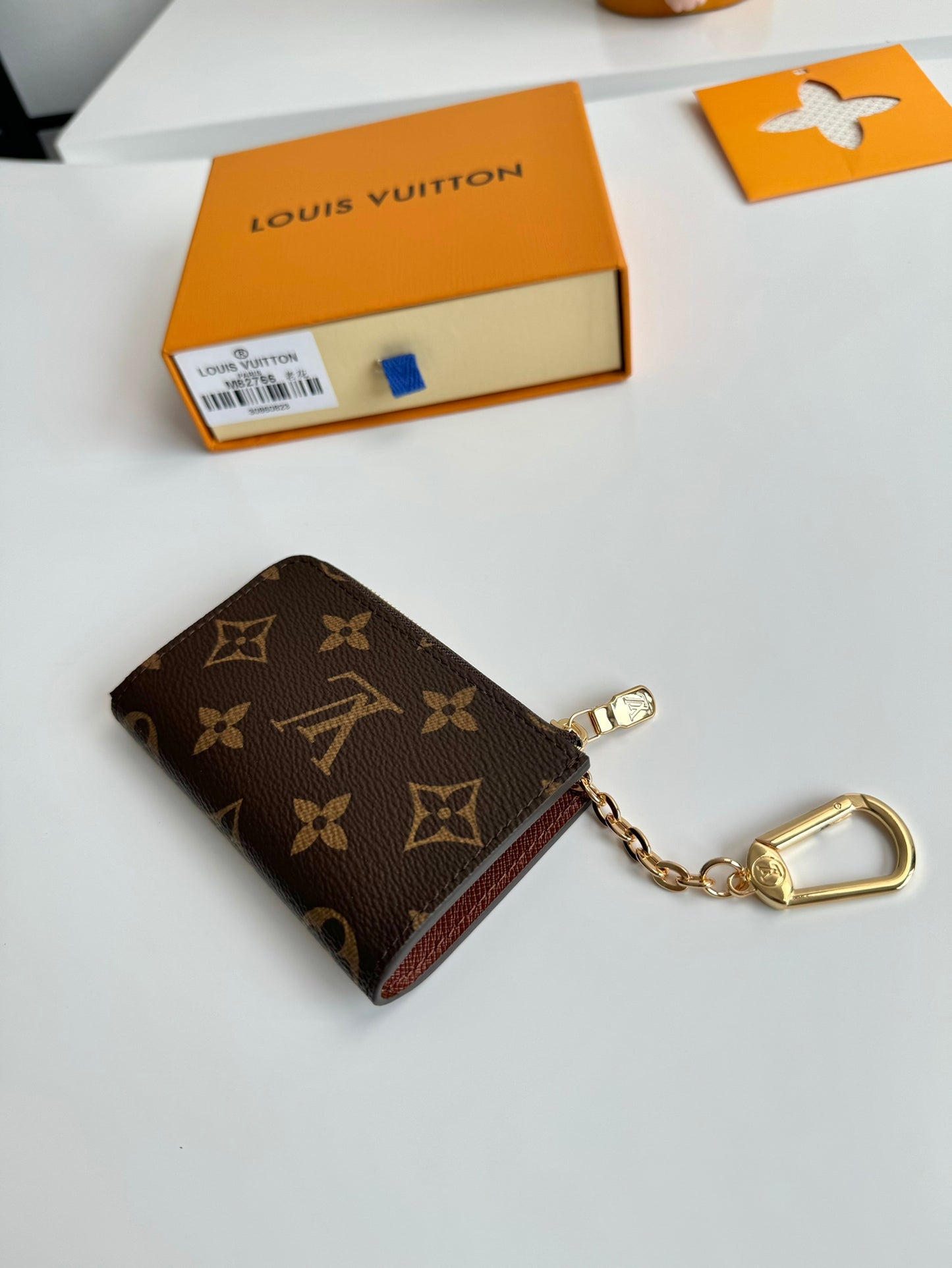 Louis Vuitton Monogram Key Pouch - Brown Coated Canvas Zippered Wallet
