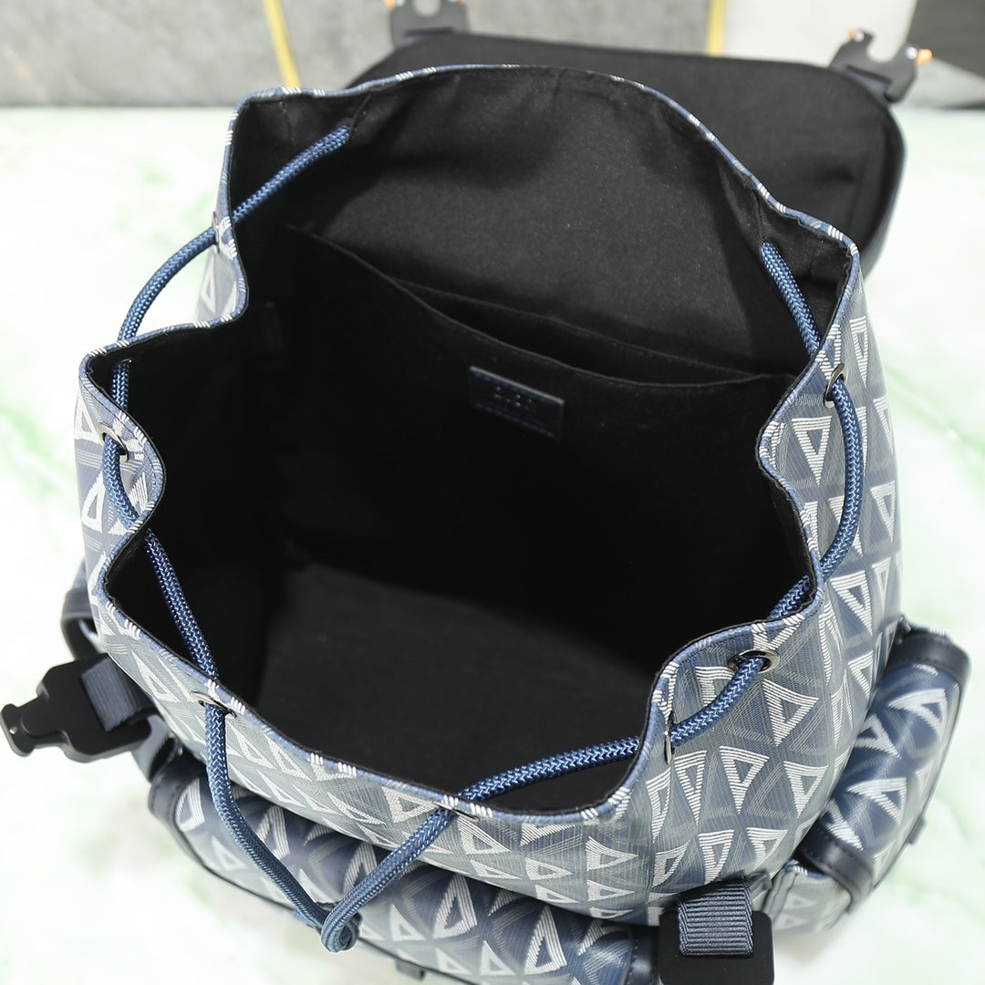 Dior Hit The Road Backpack Grey CD Diamond Canvas - Designer Luxury Men's Travel Bag