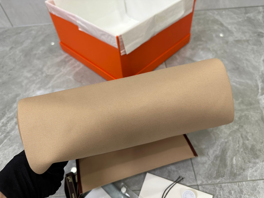 Hermès Herbag Zip Canvas &amp; Leather Handbag - Tan and Black