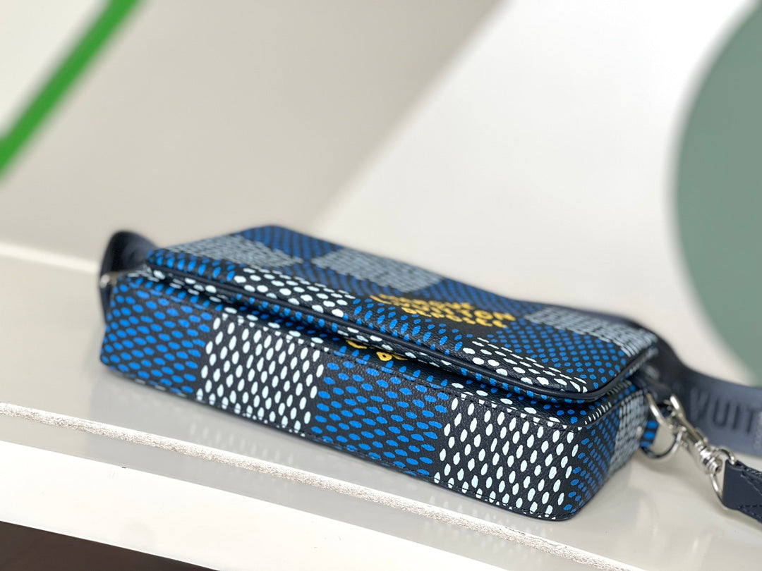 Louis Vuitton Duo Messenger Bag Damier Heritage Blue