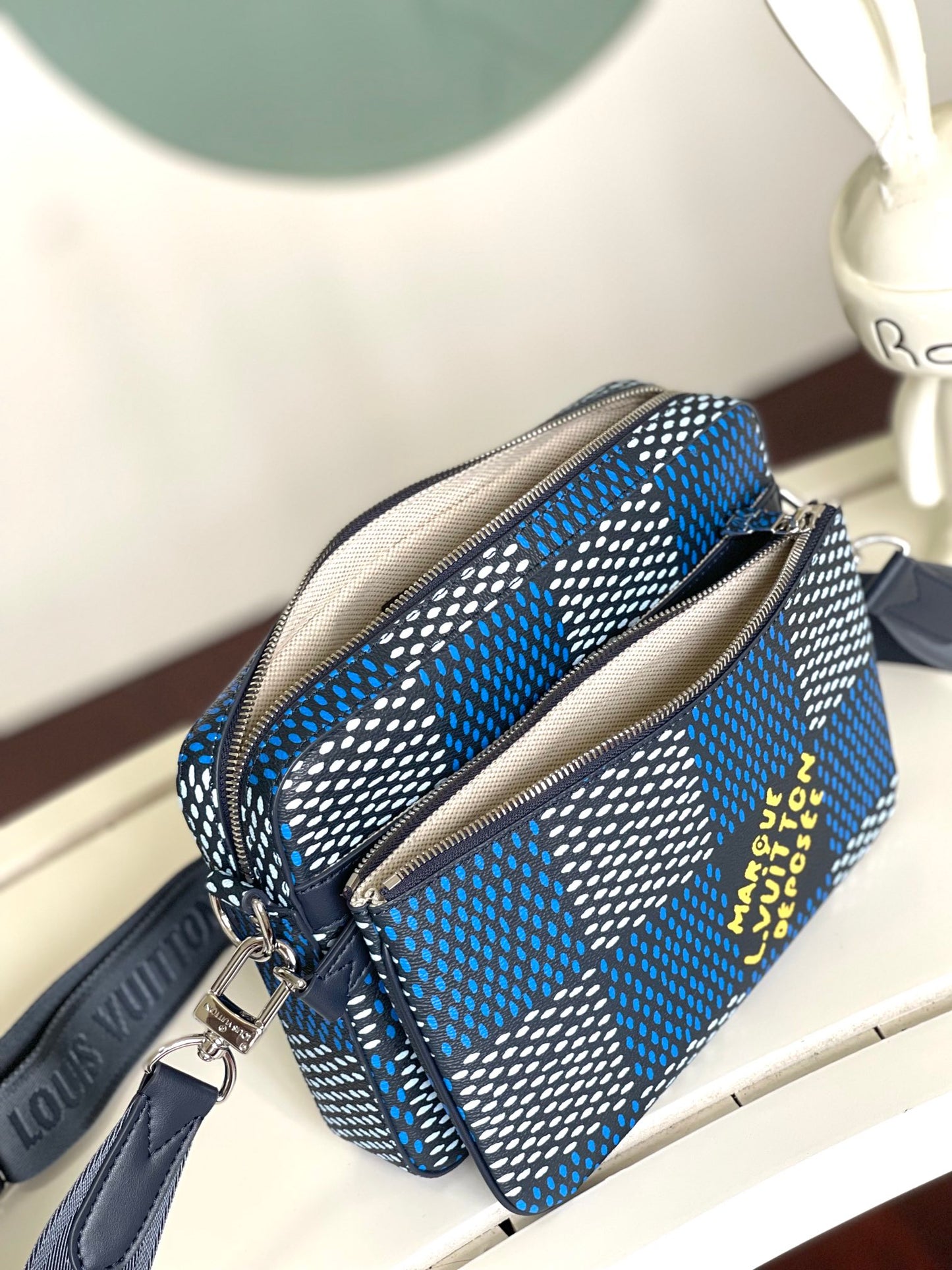 Louis Vuitton Duo Messenger Bag Damier Heritage Blue