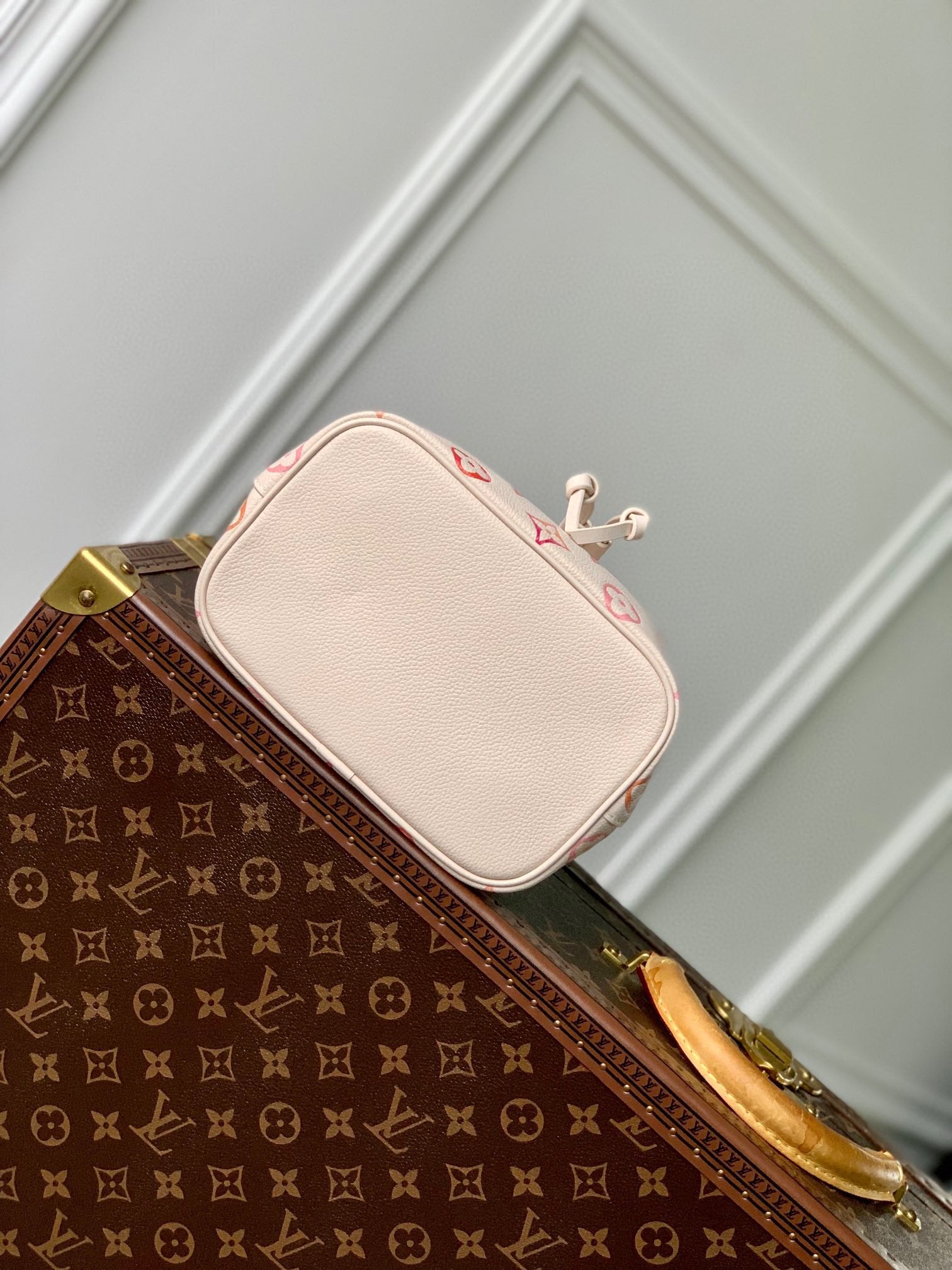 Louis Vuitton Nano Noé Bucket Bag - White/Pink Monogram Canvas