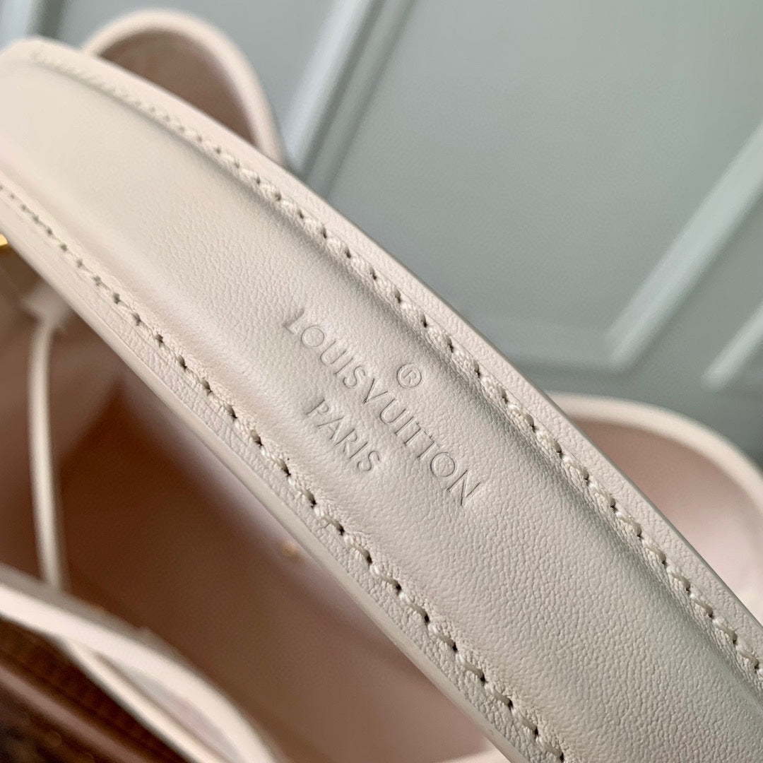 Louis Vuitton Nano Noé Bucket Bag - White/Pink Monogram Canvas
