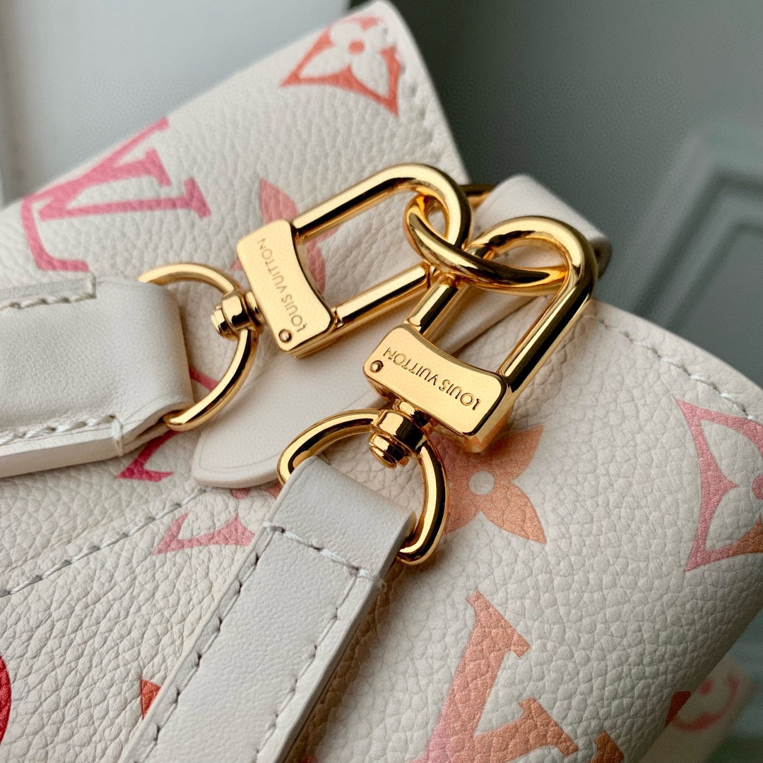 Louis Vuitton Nano Noé Bucket Bag - White/Pink Monogram Canvas