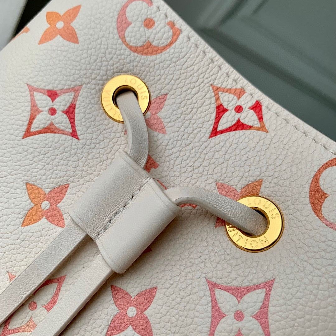 Louis Vuitton Nano Noé Bucket Bag - White/Pink Monogram Canvas