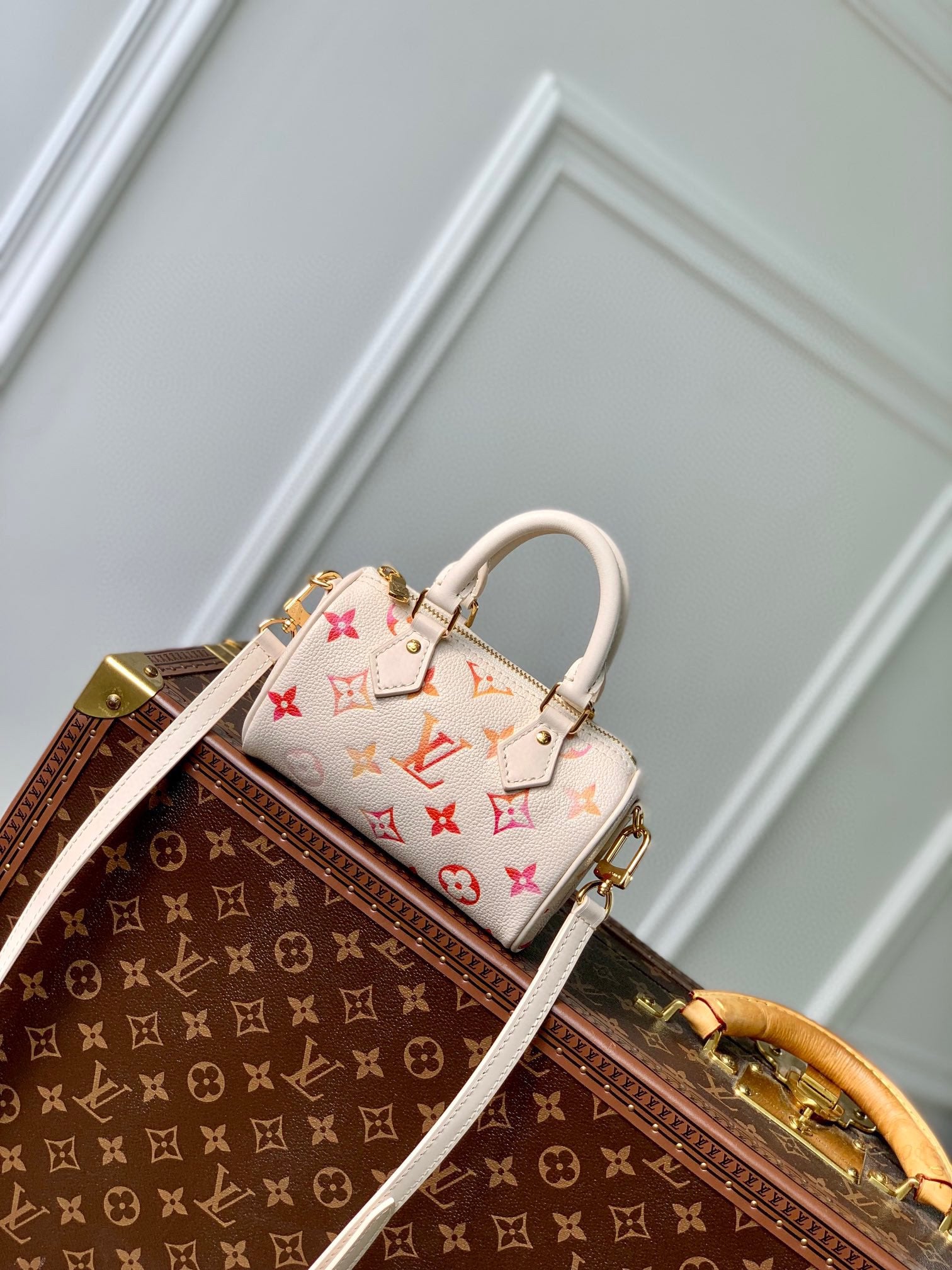 Louis Vuitton Nano Speedy Bag - Monogram Gradient Canvas - Cream/Multi