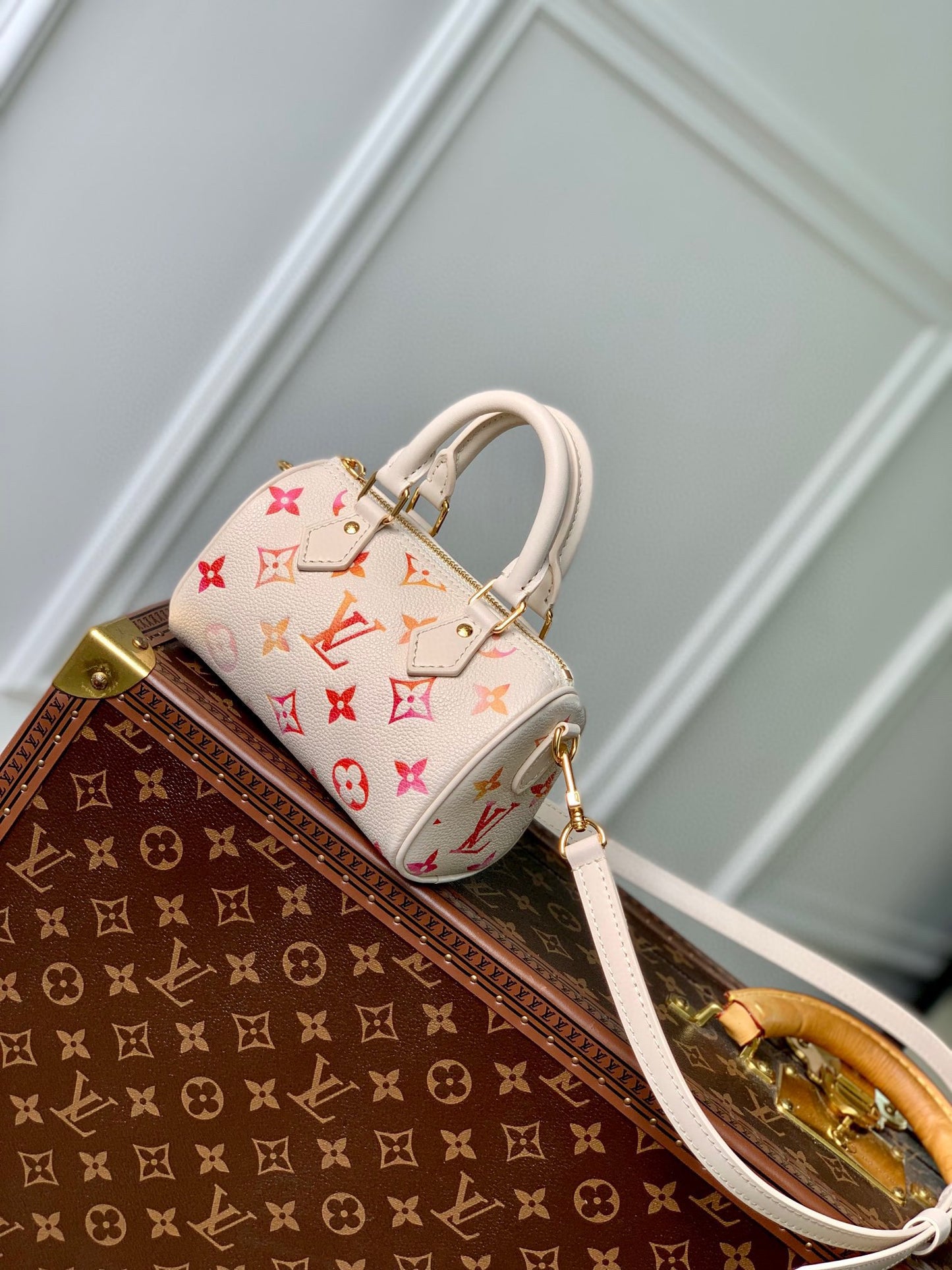 Louis Vuitton Nano Speedy Bag - Monogram Gradient Canvas - Cream/Multi