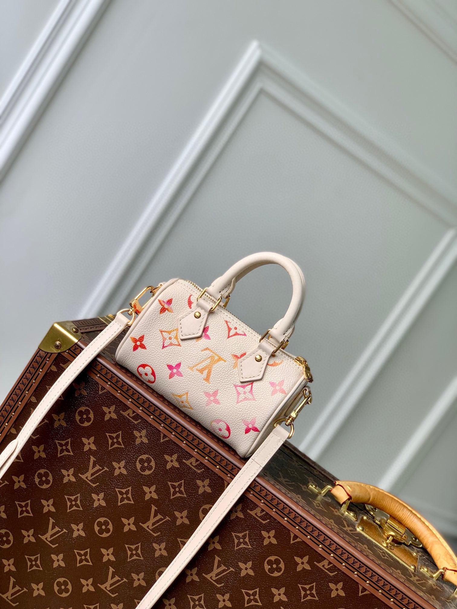 Louis Vuitton Nano Speedy Bag - Monogram Gradient Canvas - Cream/Multi