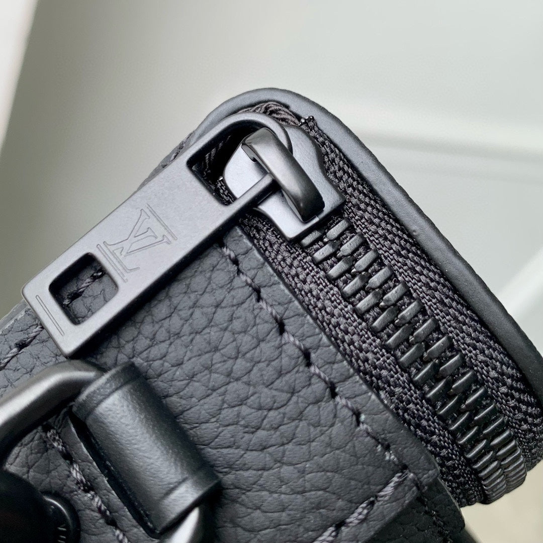 Louis Vuitton Aerogram Takeoff Sling Bag - Black Grained Calf Leather