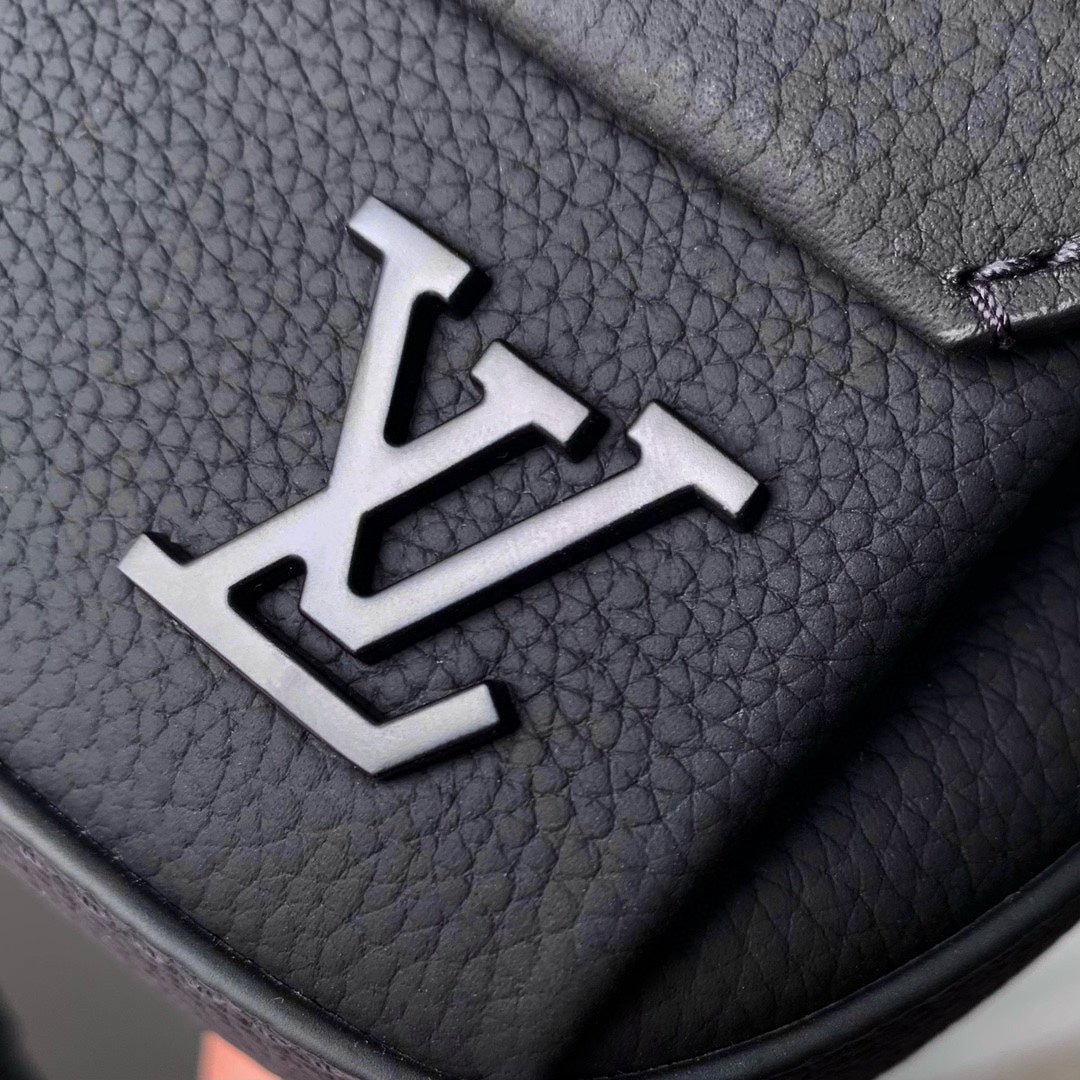 Louis Vuitton Aerogram Takeoff Sling Bag - Black Grained Calf Leather
