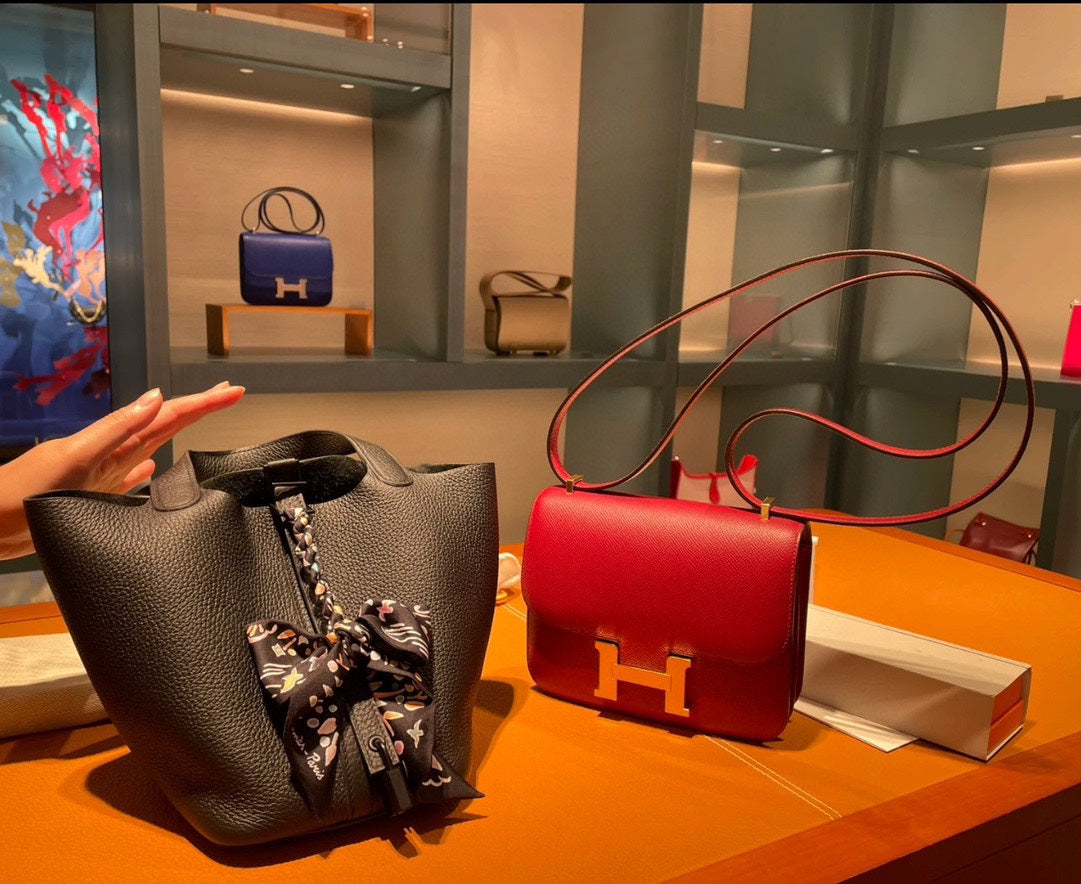 Hermès Constance 18 Mini Bag - Gold Epsom Leather with Palladium Hardware
