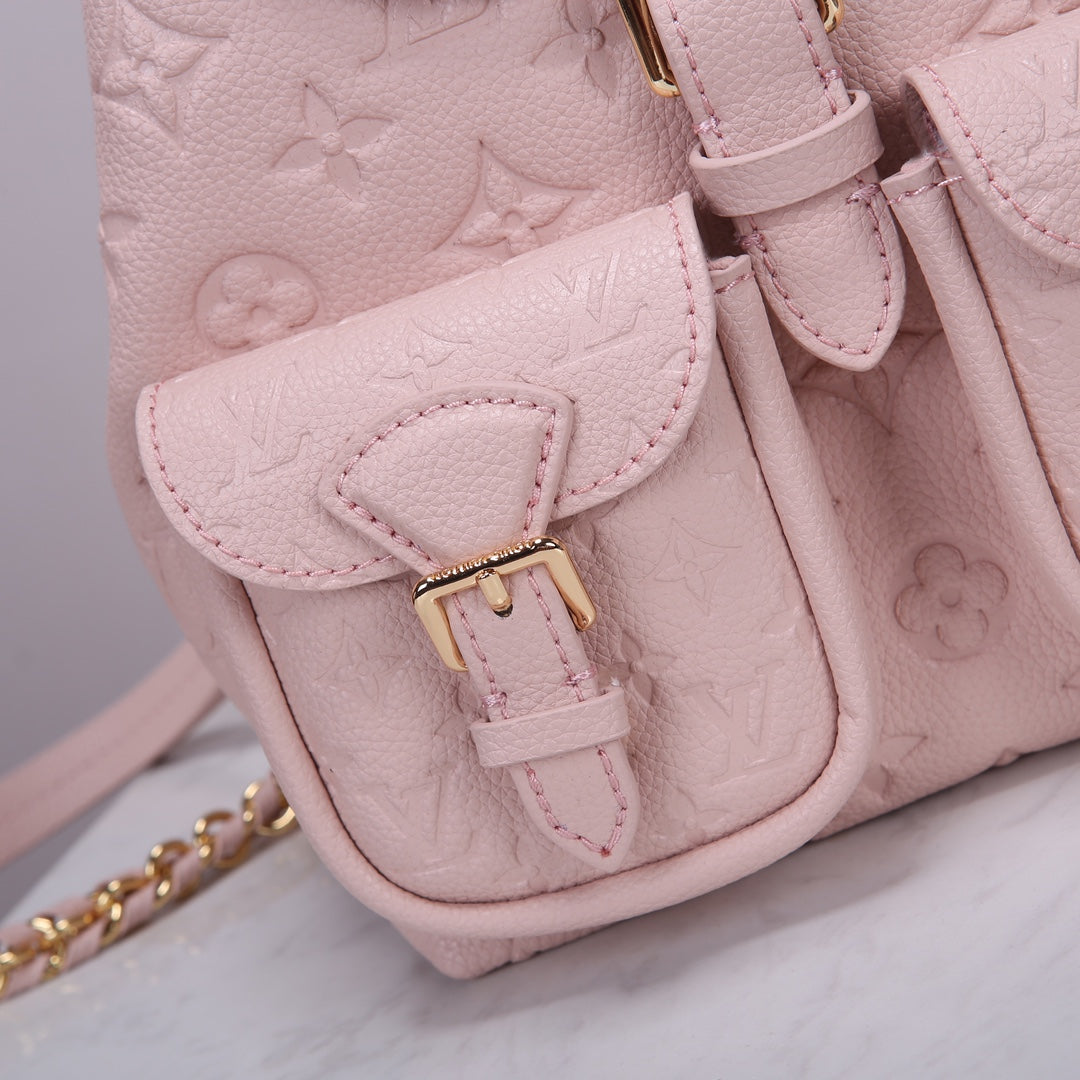 Louis Vuitton Montsouris Backpack BB - Monogram Empreinte Leather - Pink