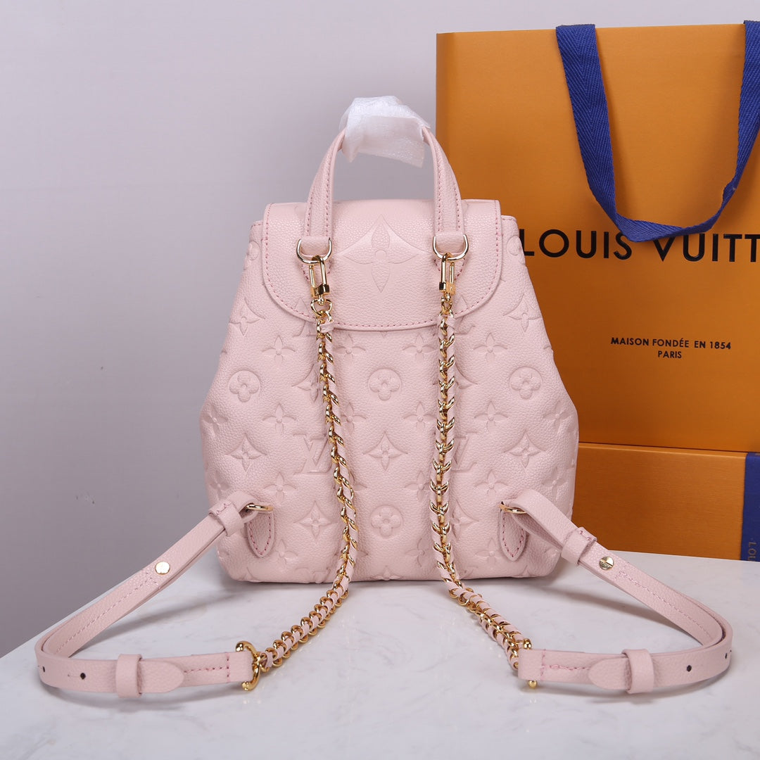 Louis Vuitton Montsouris Backpack BB - Monogram Empreinte Leather - Pink
