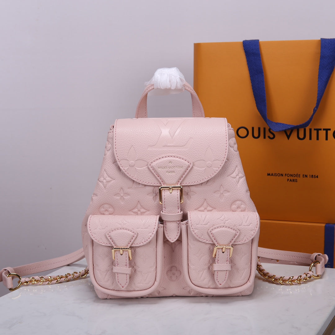 Louis Vuitton Montsouris Backpack BB - Monogram Empreinte Leather - Pink