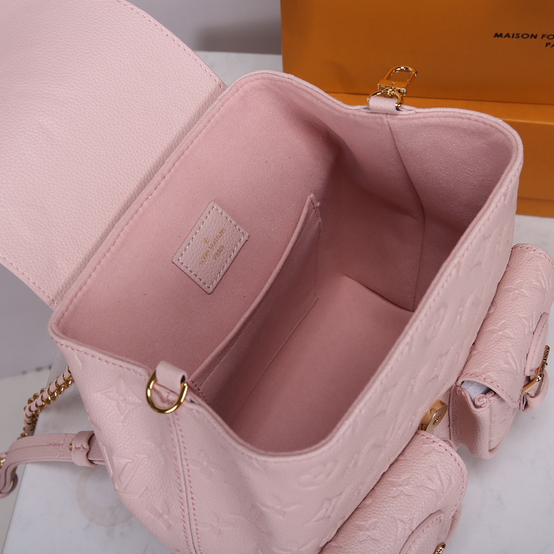 Louis Vuitton Montsouris Backpack BB - Monogram Empreinte Leather - Pink