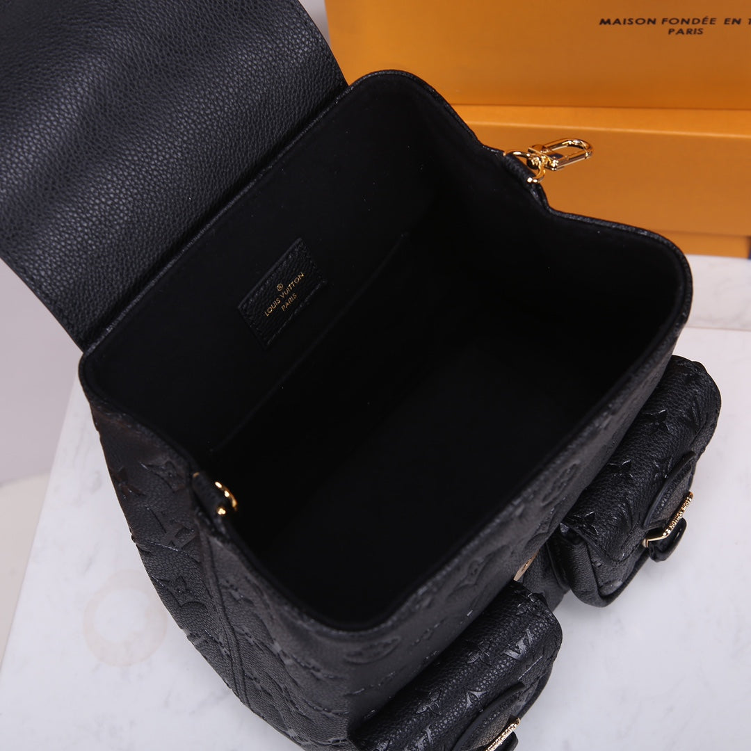 Louis Vuitton Montsouris BB Backpack Monogram Empreinte Black Leather
