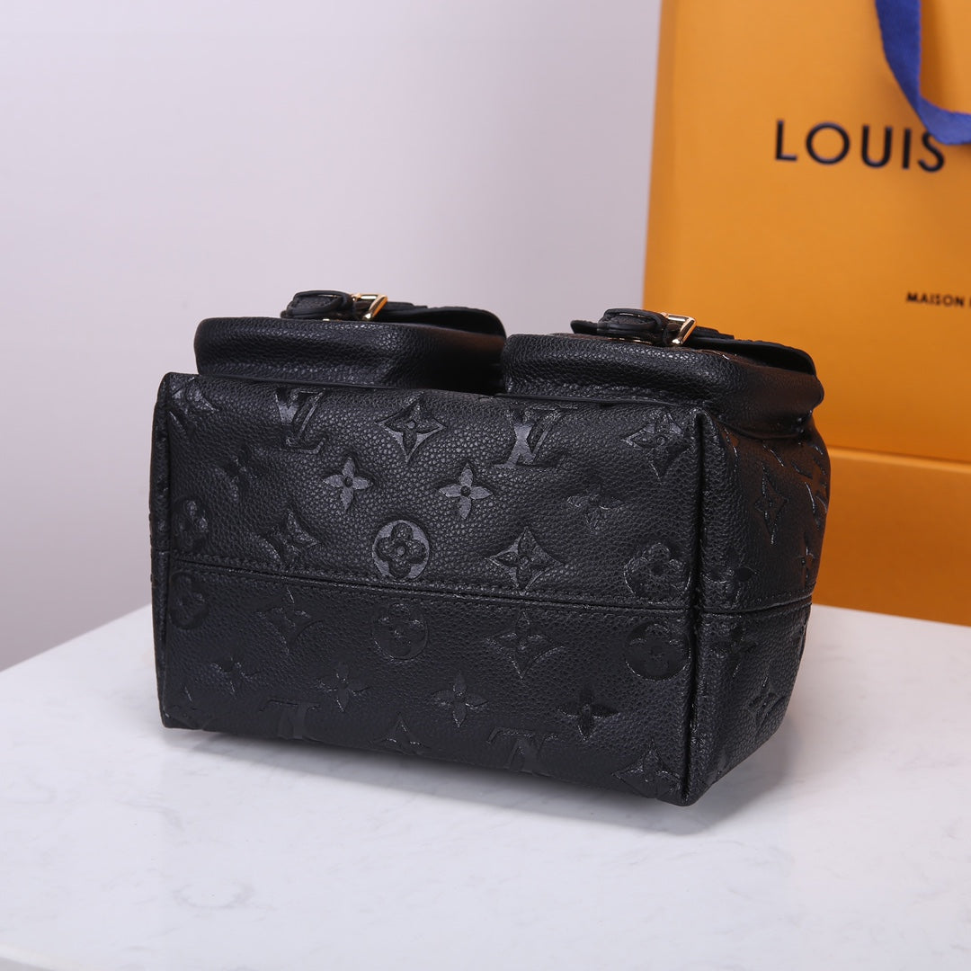 Louis Vuitton Montsouris BB Backpack Monogram Empreinte Black Leather
