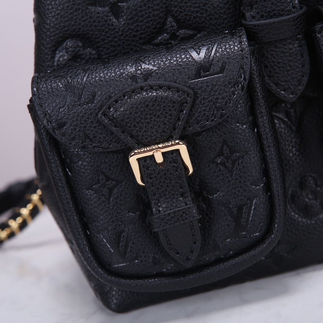Louis Vuitton Montsouris BB Backpack Monogram Empreinte Black Leather