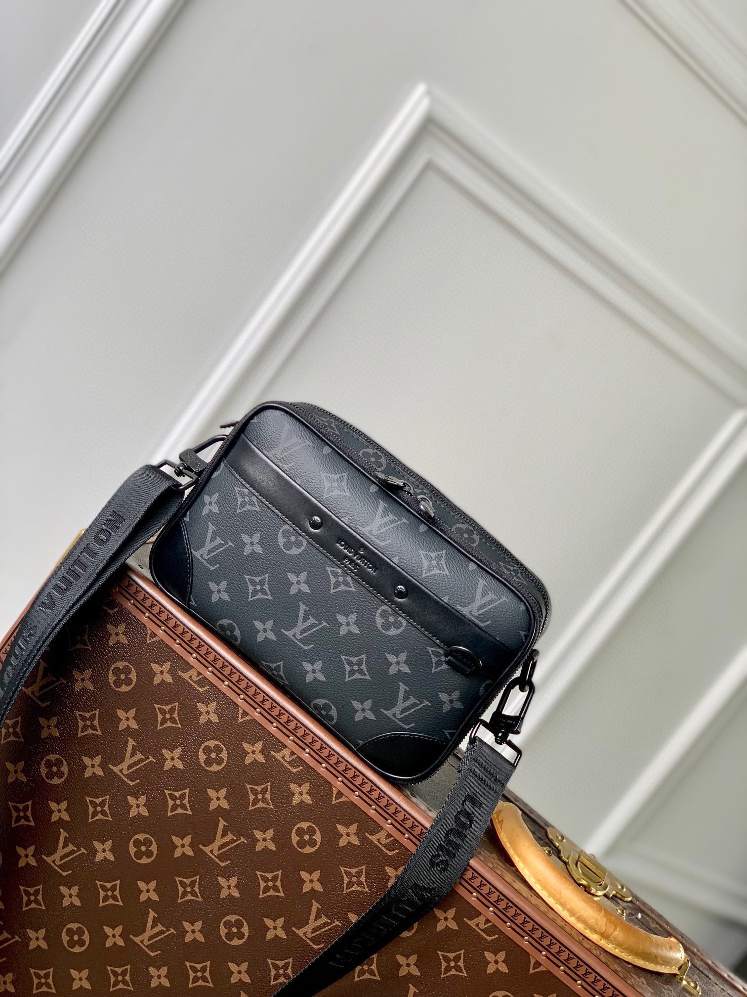 Louis Vuitton Monogram Eclipse Trio Messenger Bag - Black