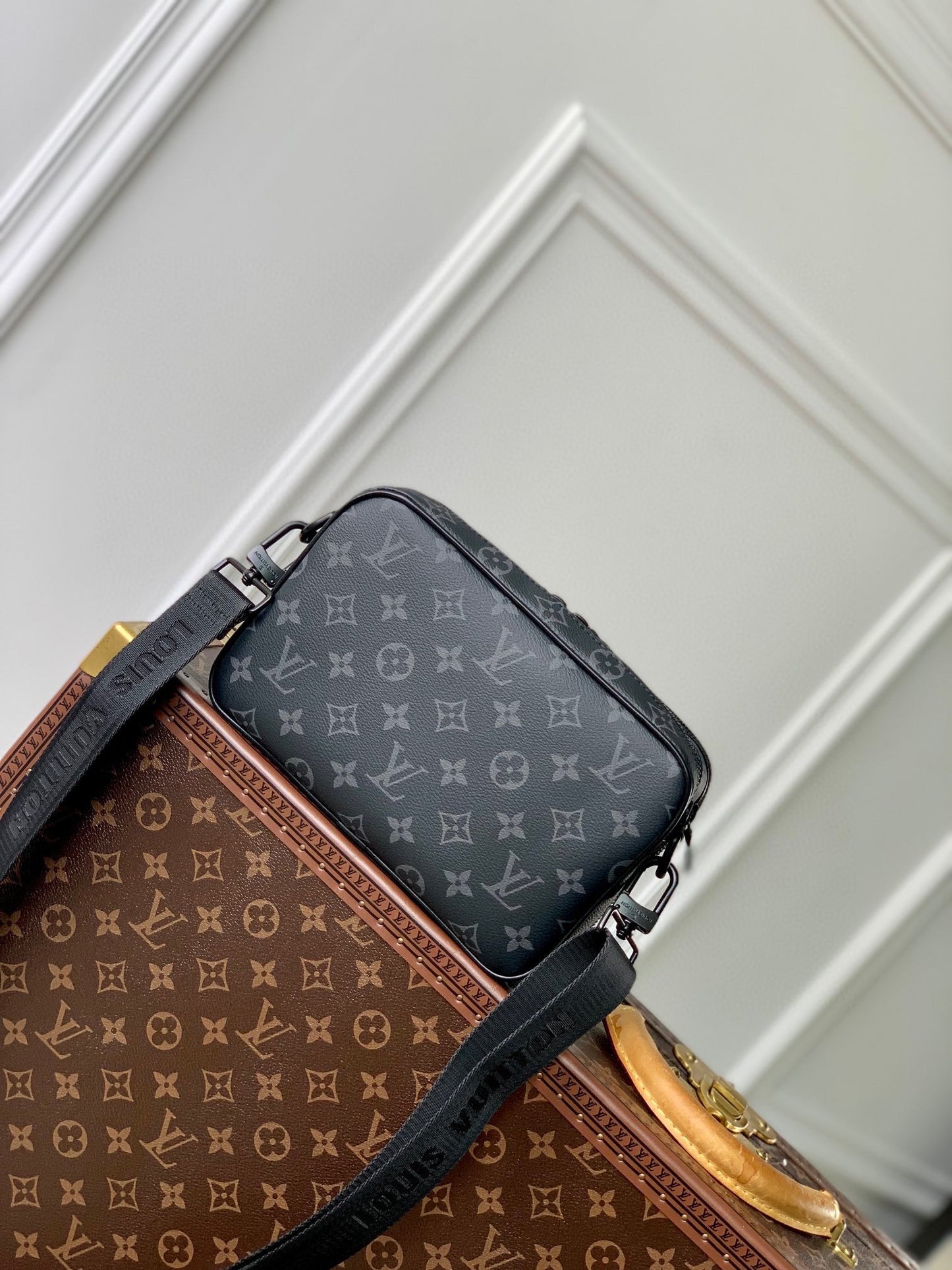 Louis Vuitton Monogram Eclipse Trio Messenger Bag - Black