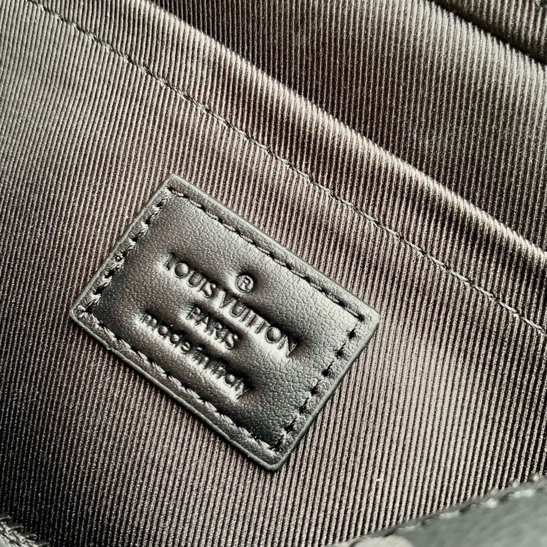 Louis Vuitton Luxury Black Monogram Canvas Crossbody Messenger Bag