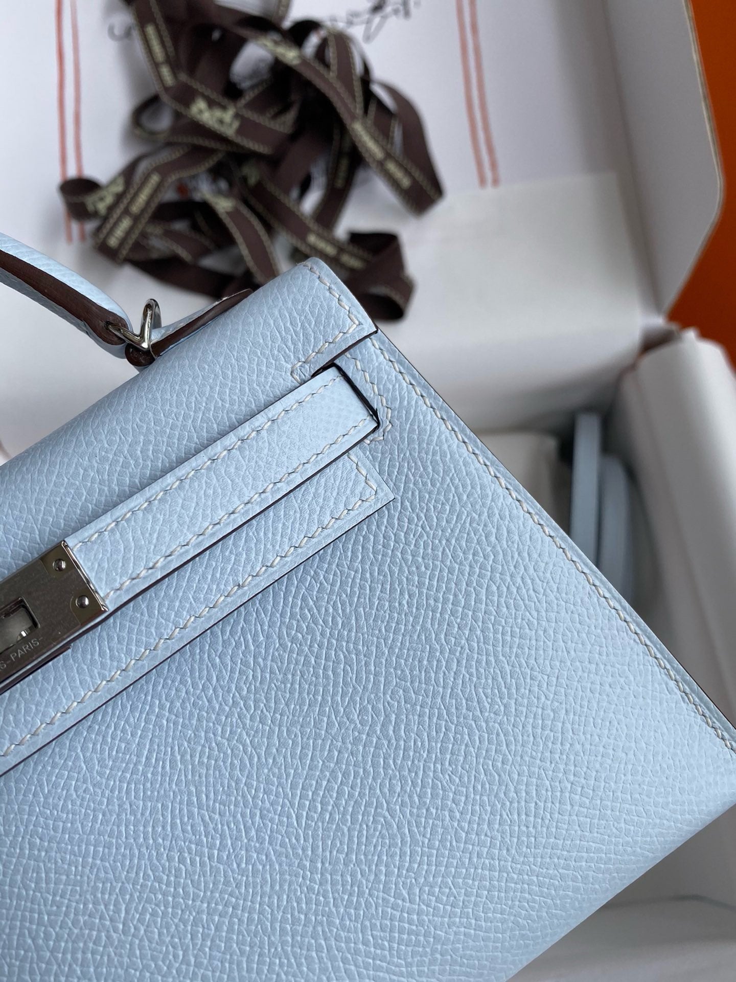 Hermès Kelly II 25 Sellier Light Blue Handbag with Silver Hardware