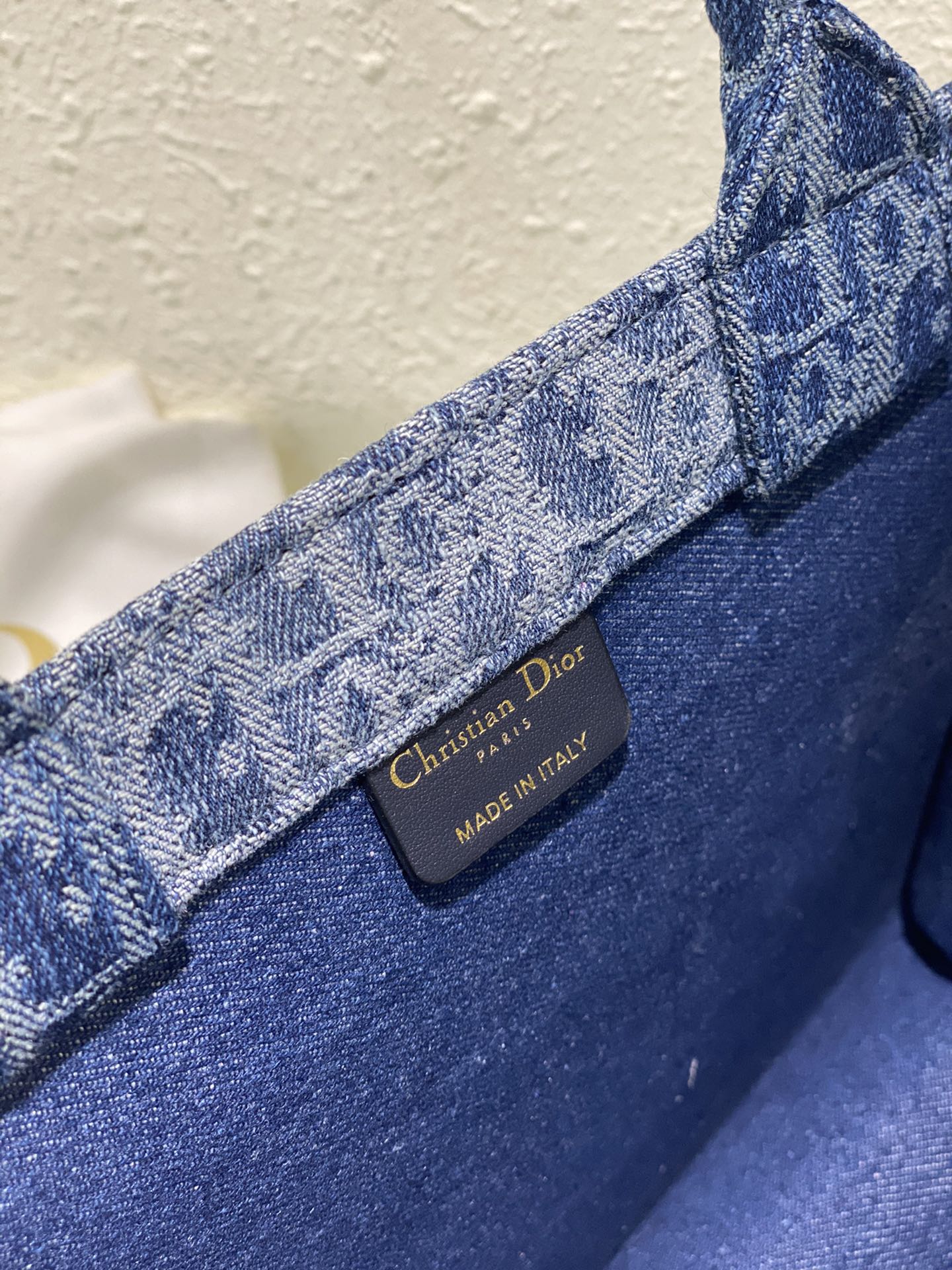 Christian Dior Small Book Tote - Blue Dior Oblique Embroidered Canvas Bag