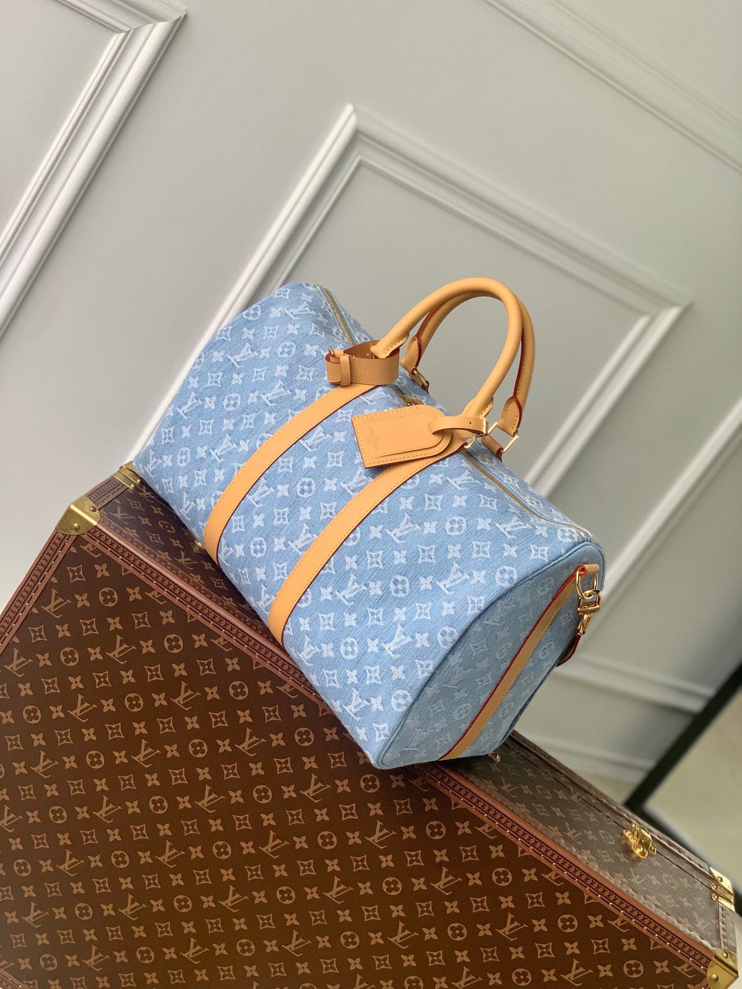 Louis Vuitton Monogram Denim Speedy 25 Bandoulière Bag Blue