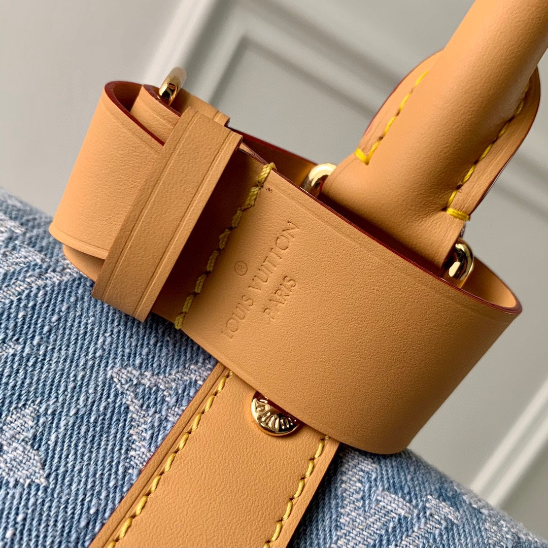 Louis Vuitton Monogram Denim Speedy 25 Bandoulière Bag Blue