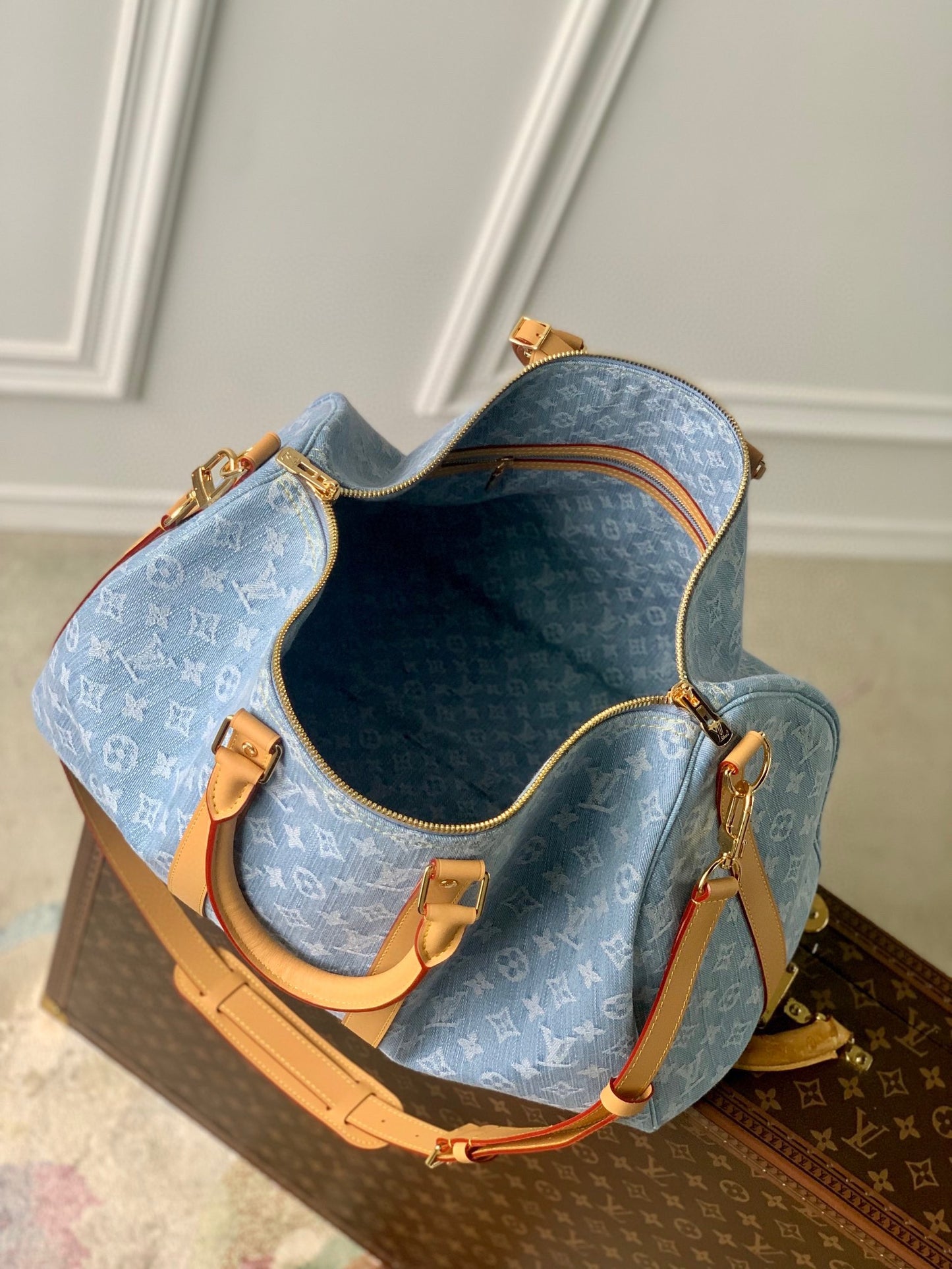 Louis Vuitton Monogram Denim Speedy 25 Bandoulière Bag Blue
