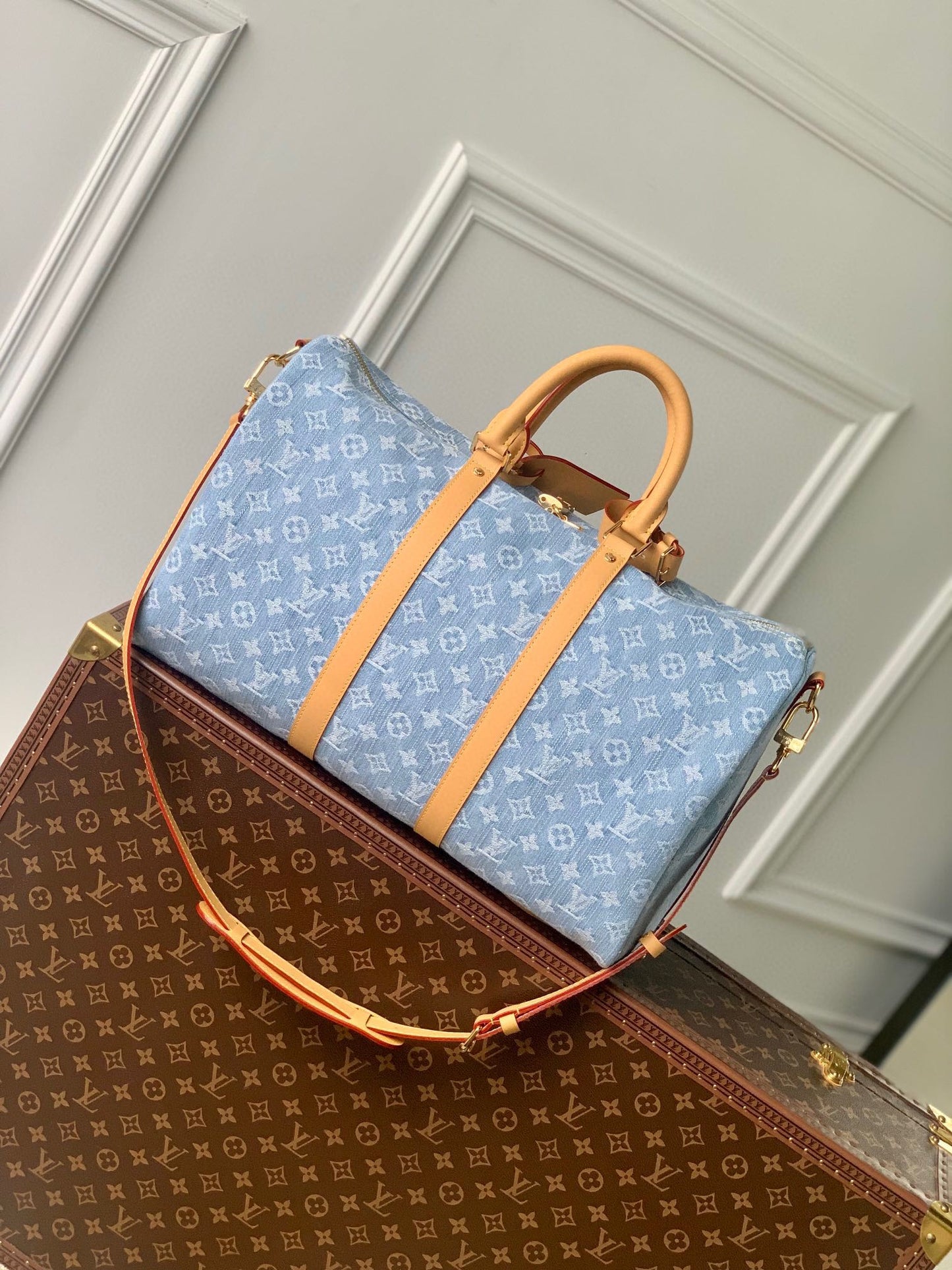 Louis Vuitton Monogram Denim Speedy 25 Bandoulière Bag Blue