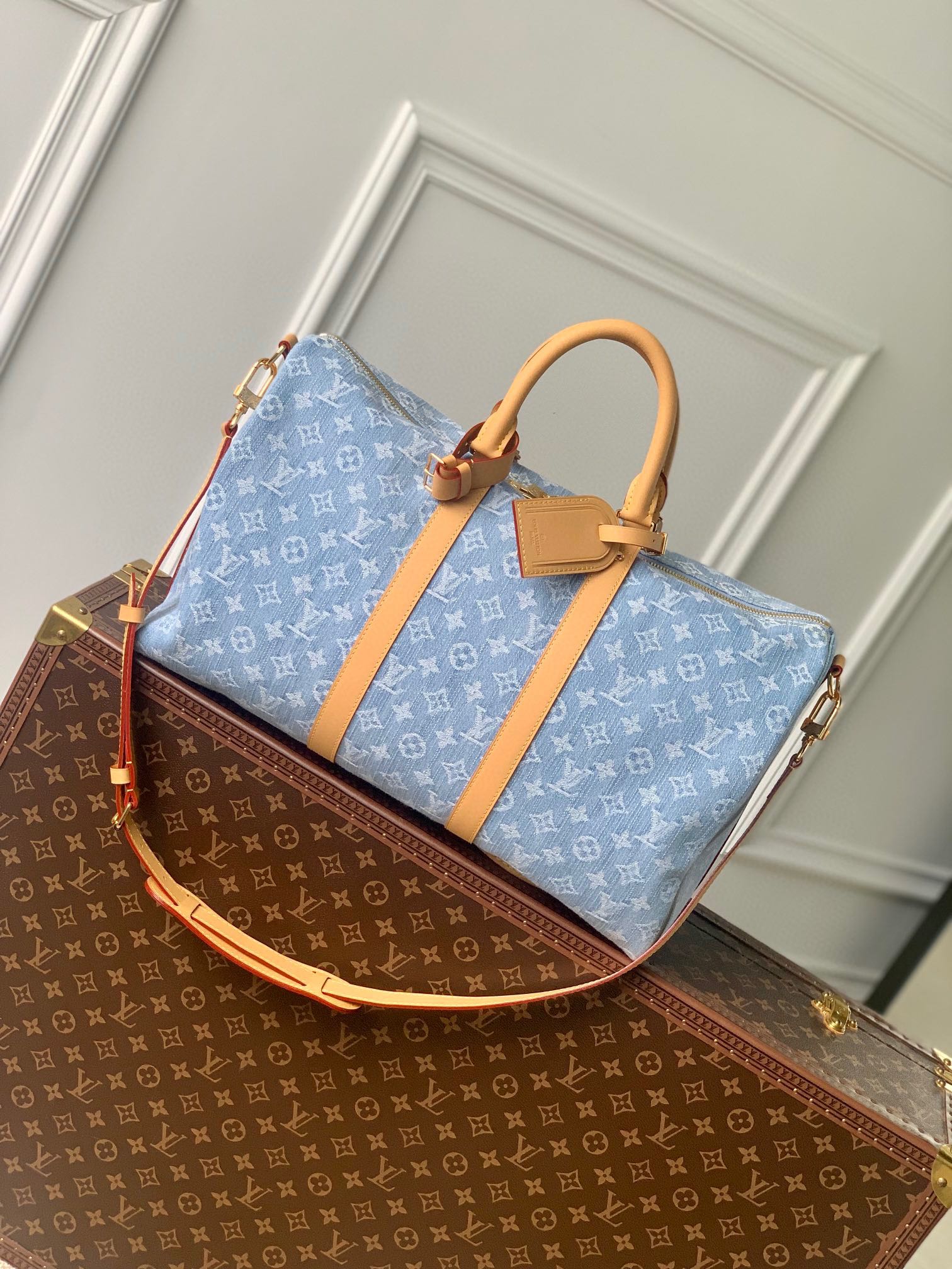 Louis Vuitton Monogram Denim Speedy 25 Bandoulière Bag Blue