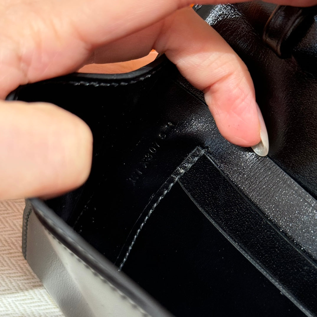 Hermès In-the-Loop Phone Pouch - Black Leather with Silver Hardware