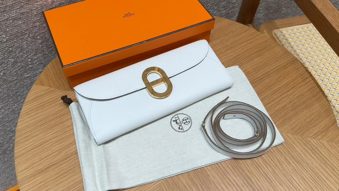 Hermès In-the-Loop Phone To Go Wallet - White Leather with Gold Hardware