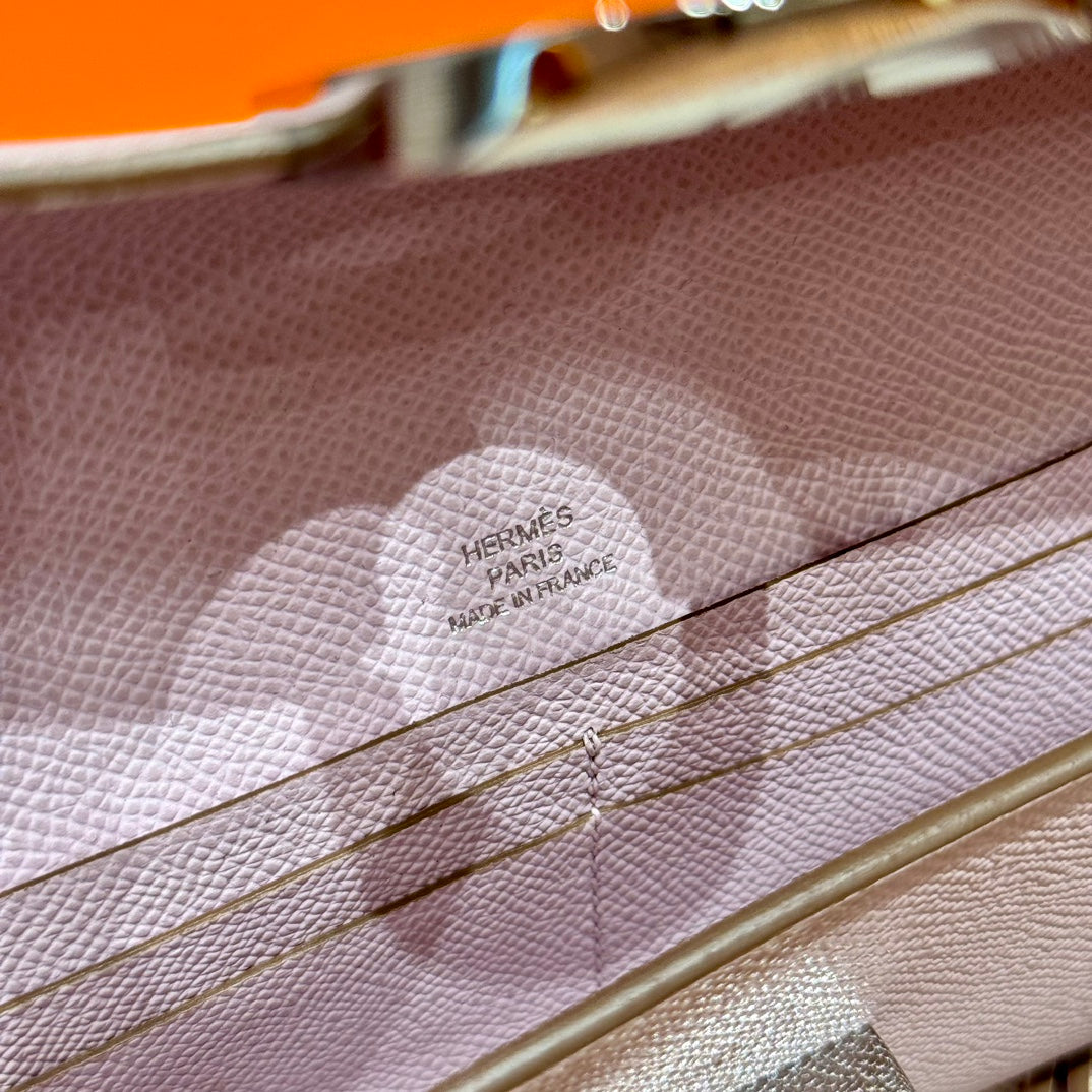 Hermès Constance Long To Go Wallet in Mauve Pale Epsom Leather with Palladium Hardware