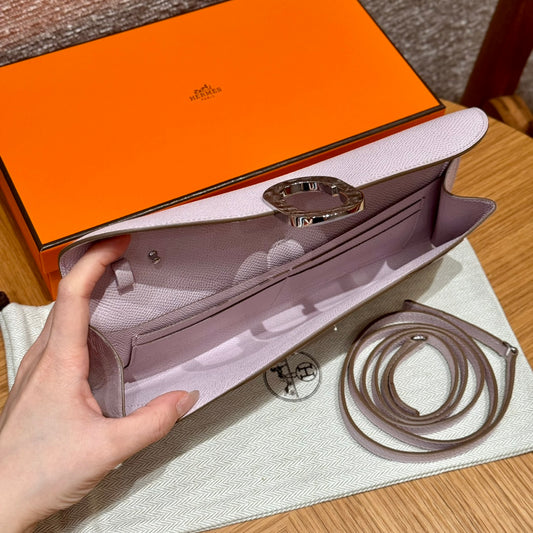 Hermès Constance Long To Go Wallet in Mauve Pale Epsom Leather with Palladium Hardware