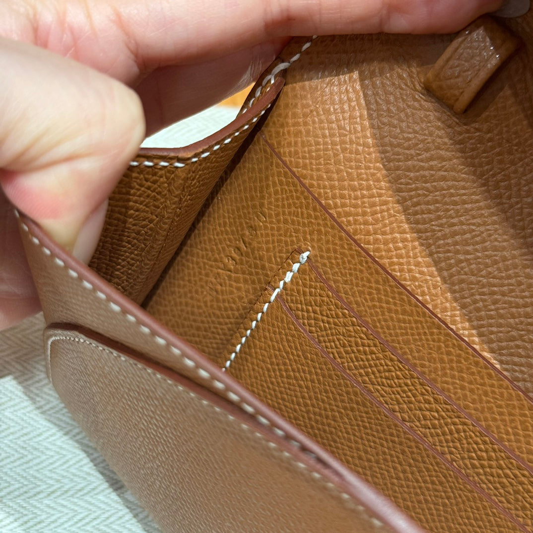 Hermès Kelly To Go Wallet Gold Epsom Leather with Palladium Hardware